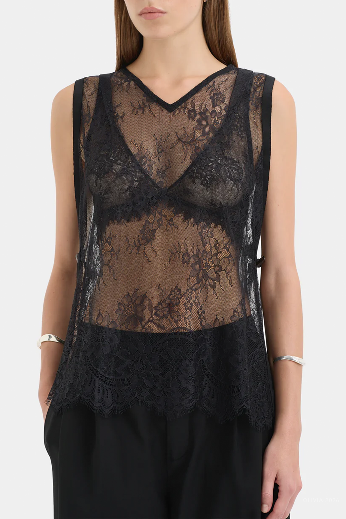 Ingrid Lace Top in Black