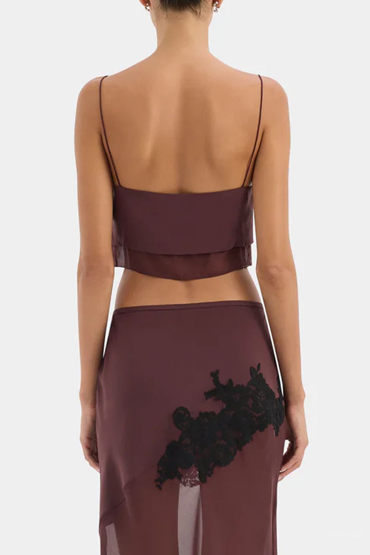 Noria Cropped Cami in Dark Plum