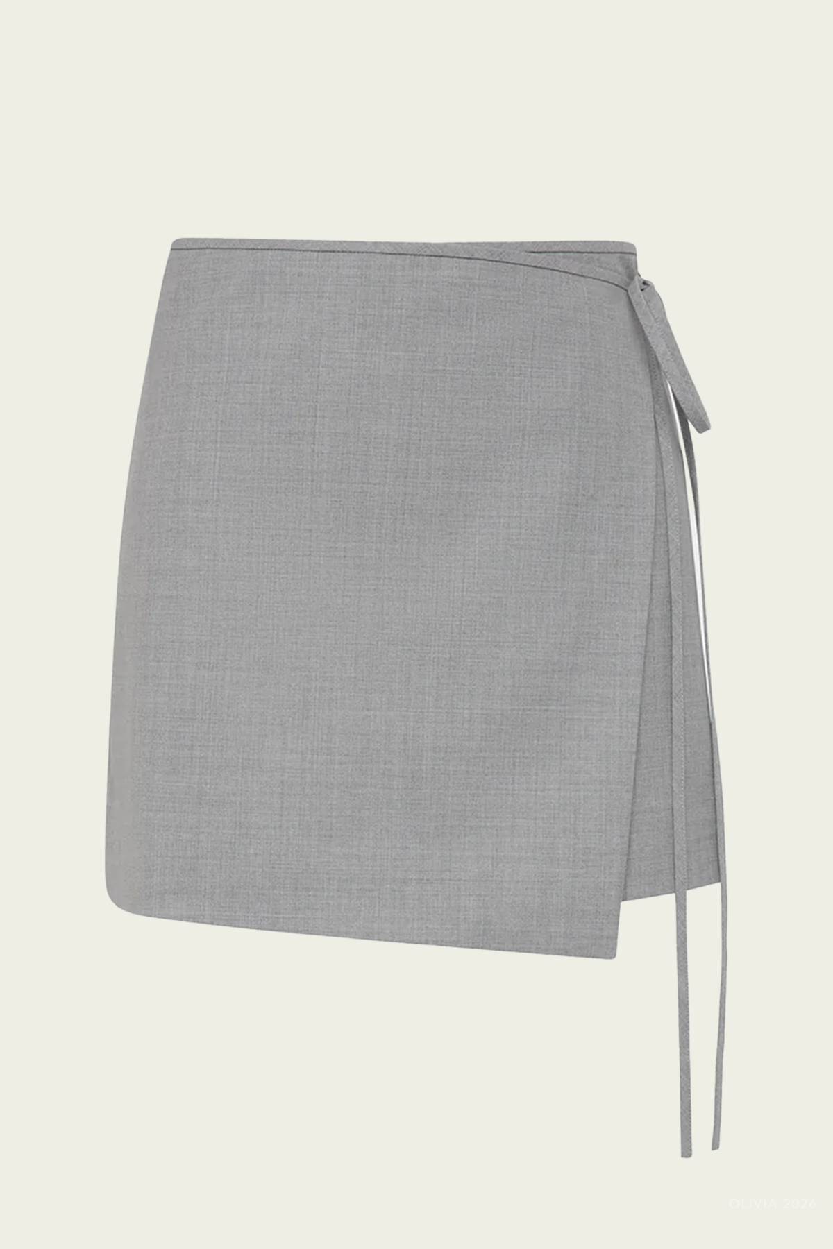 Belle Wrap Mini Skirt in Grey Marle