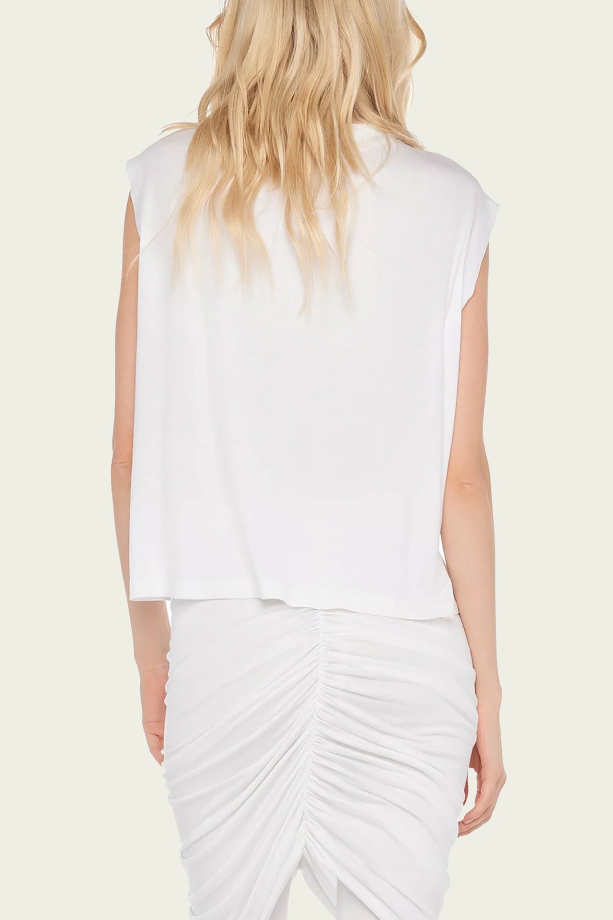 Sleeveless BF Cropped Crewneck Top in Snow White - shop-olivia.com