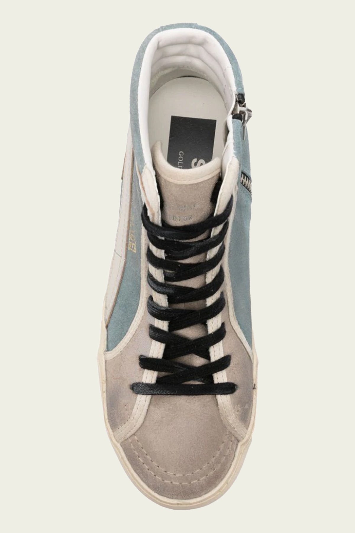 Slide Smoke Blue Suede Leather Sneaker - shop - olivia.com