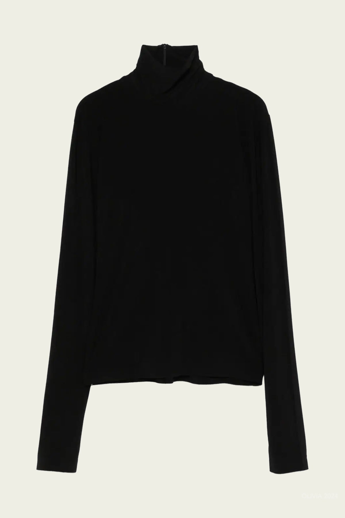 Slim Fit Long Sleeve Turtle Top Short in Black - shop - olivia.com