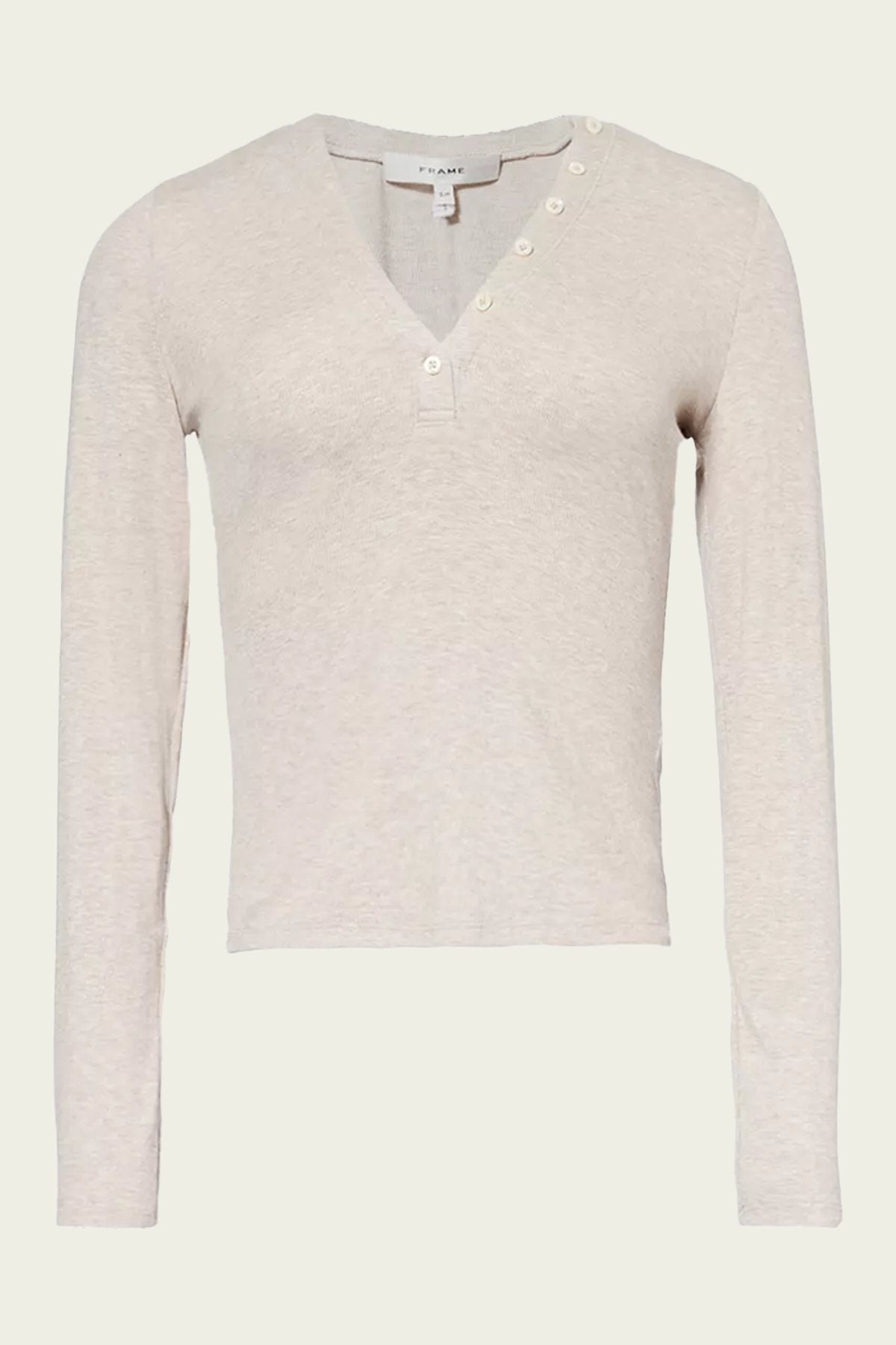 Slinky Rib Henley in Oatmeal Heather - shop - olivia.com