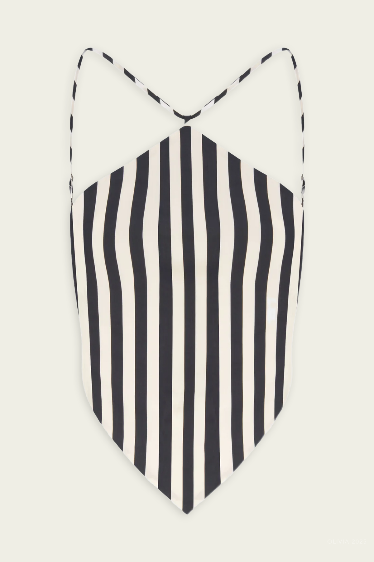 Kit Poplin Tie Top in Black White Stripe