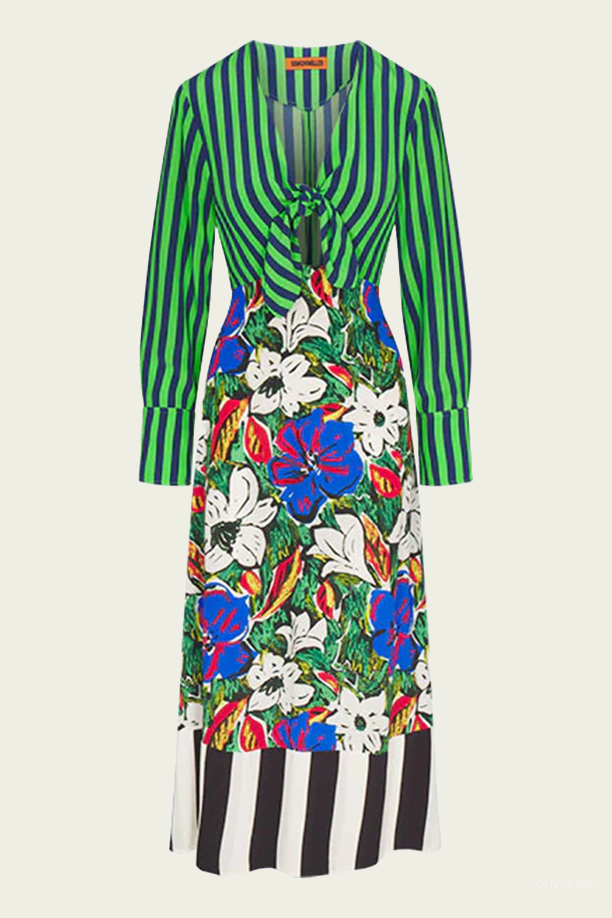 Zelene Maxi Dress in Tropical Floral Print Combo