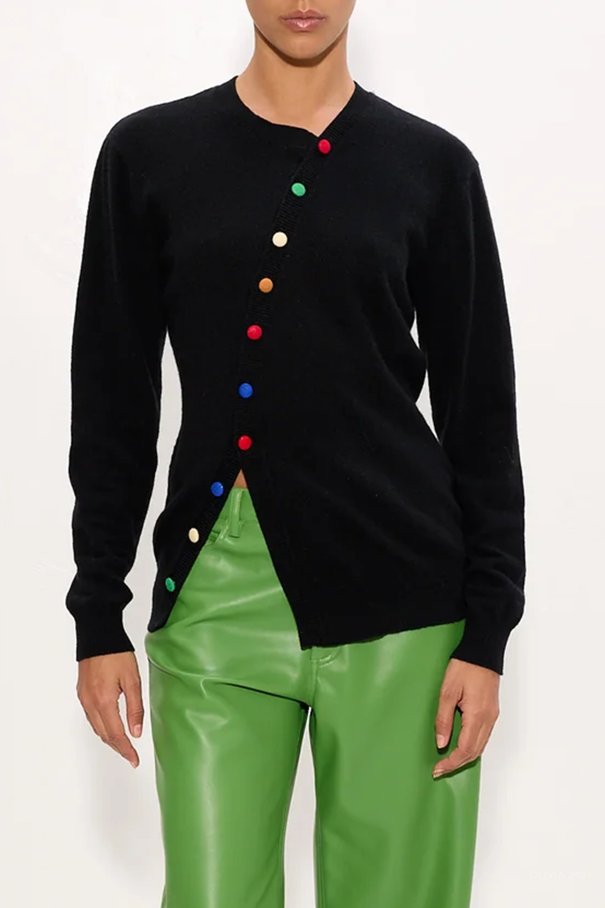 Ada Asymmetrical Cardigan in Black Multi