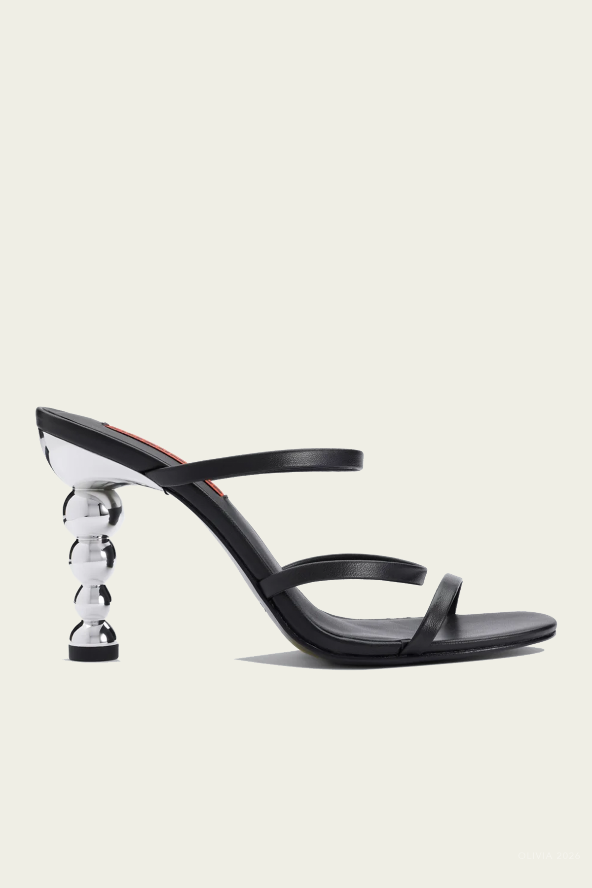 Bubble Drop Heel in Black Silver