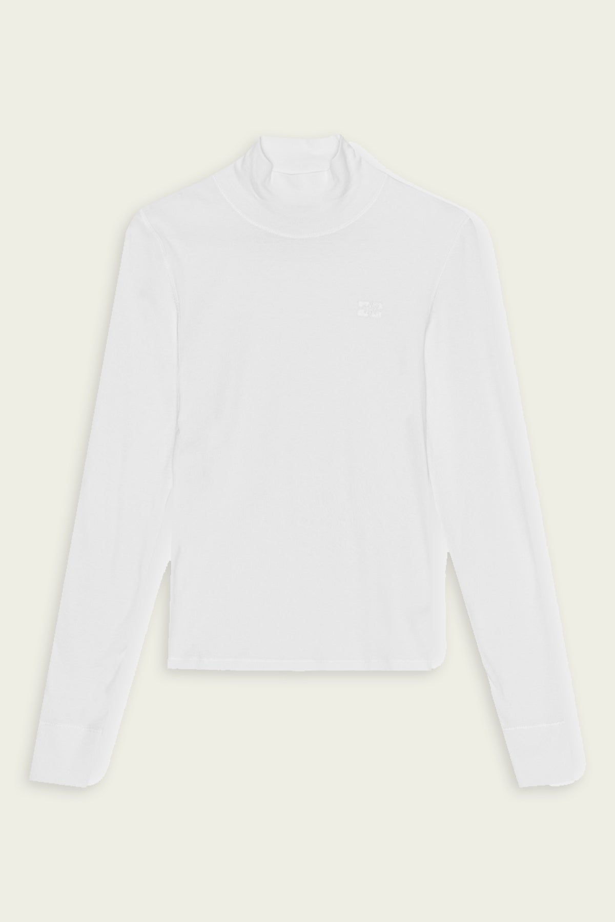 Soft Cotton Rib Long Sleeve T-Shirt in Bright White - shop - olivia.com