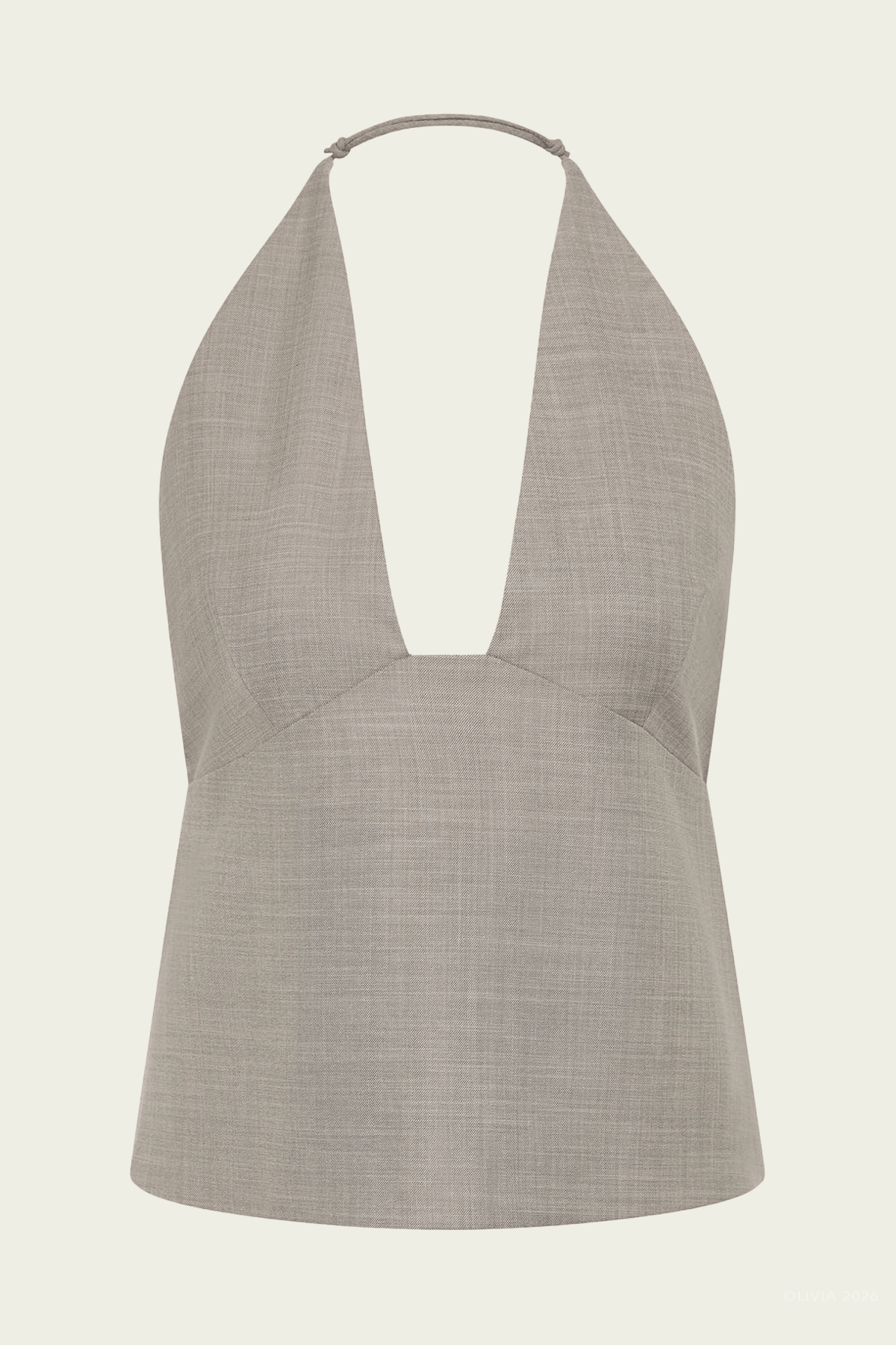 Solene Halter Top in Grey Marle - shop - olivia.com