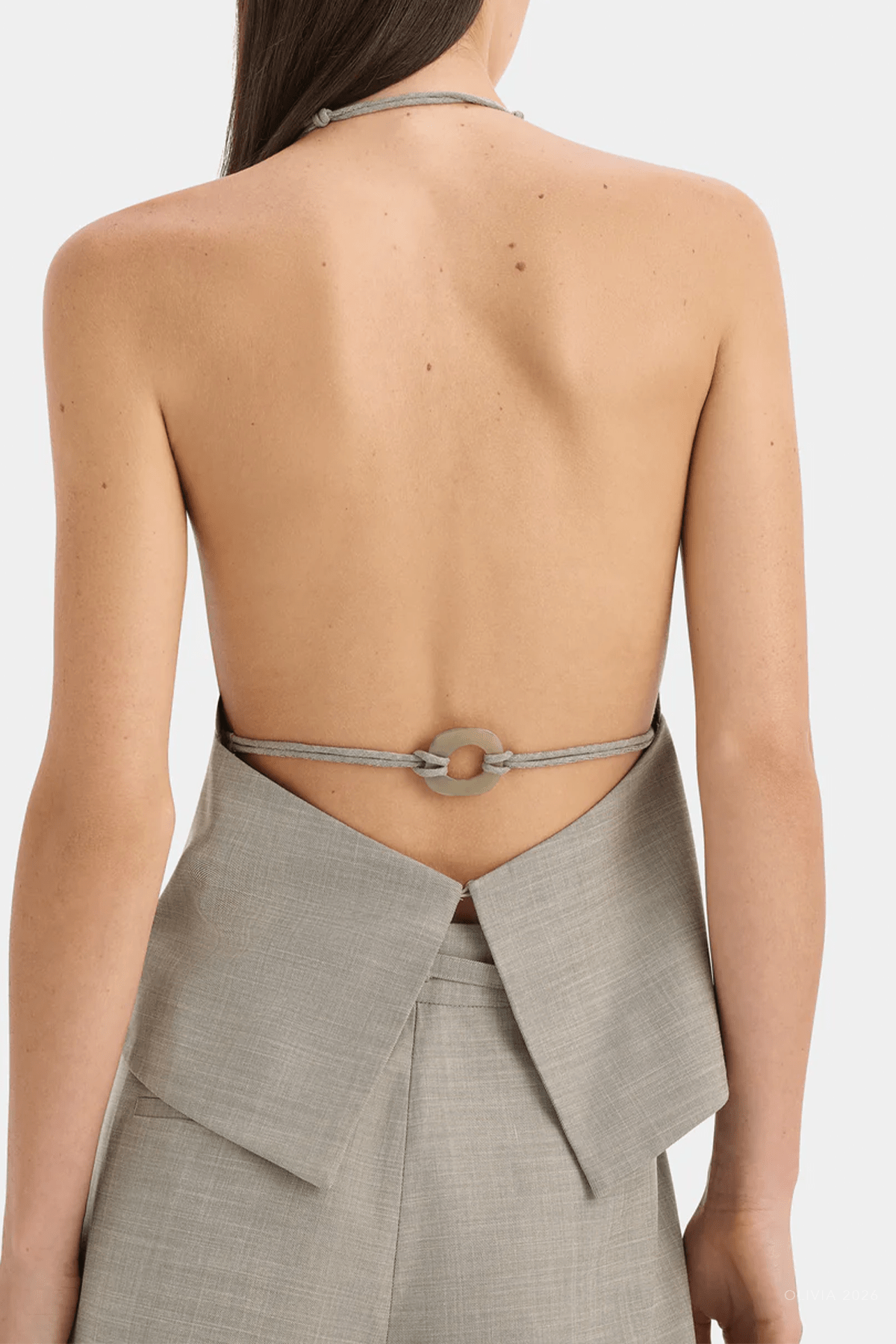 Solene Halter Top in Grey Marle - shop - olivia.com
