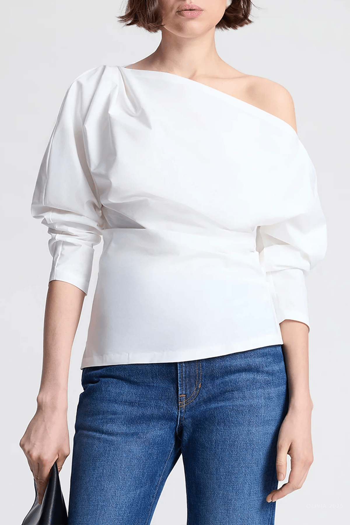 Sona Stretch Cotton Top in White - shop - olivia.com