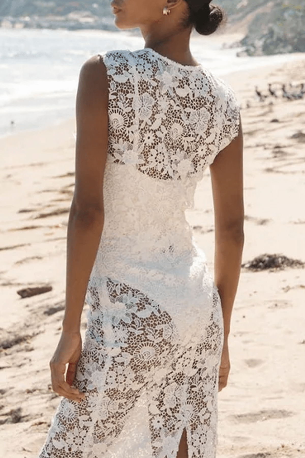 Sophie Lace Vest in White - shop - olivia.com
