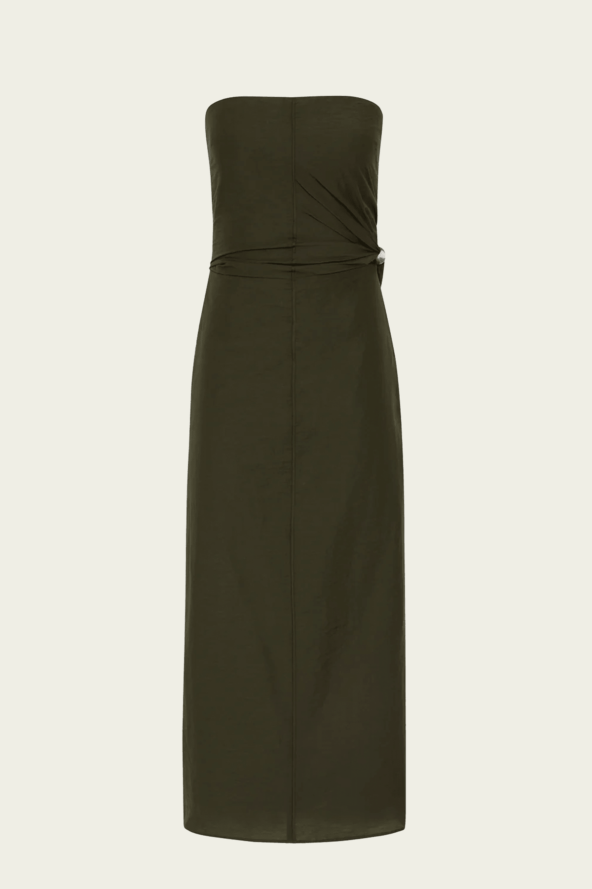 Sorel Strapless Midi Dress in Dark Olive - shop - olivia.com