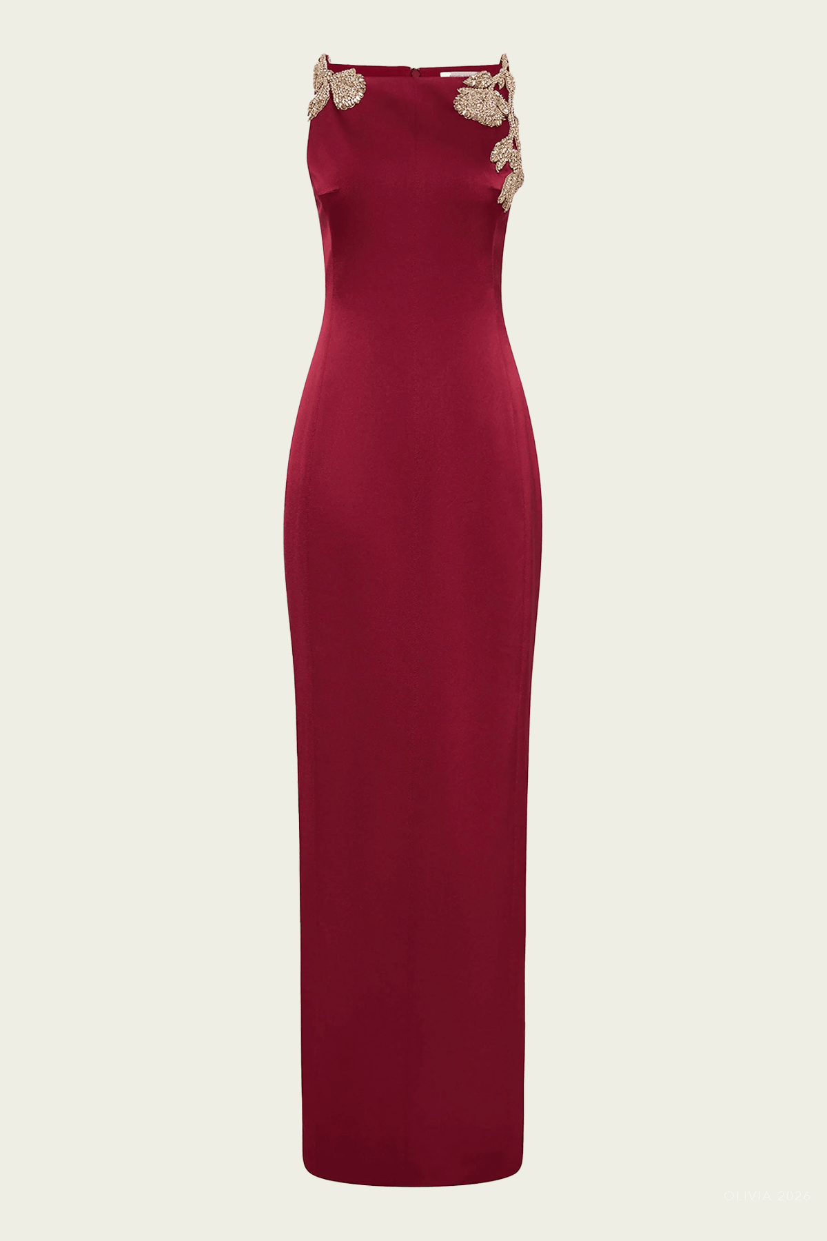 Sorrento Column Gown in Wine - shop-olivia.com