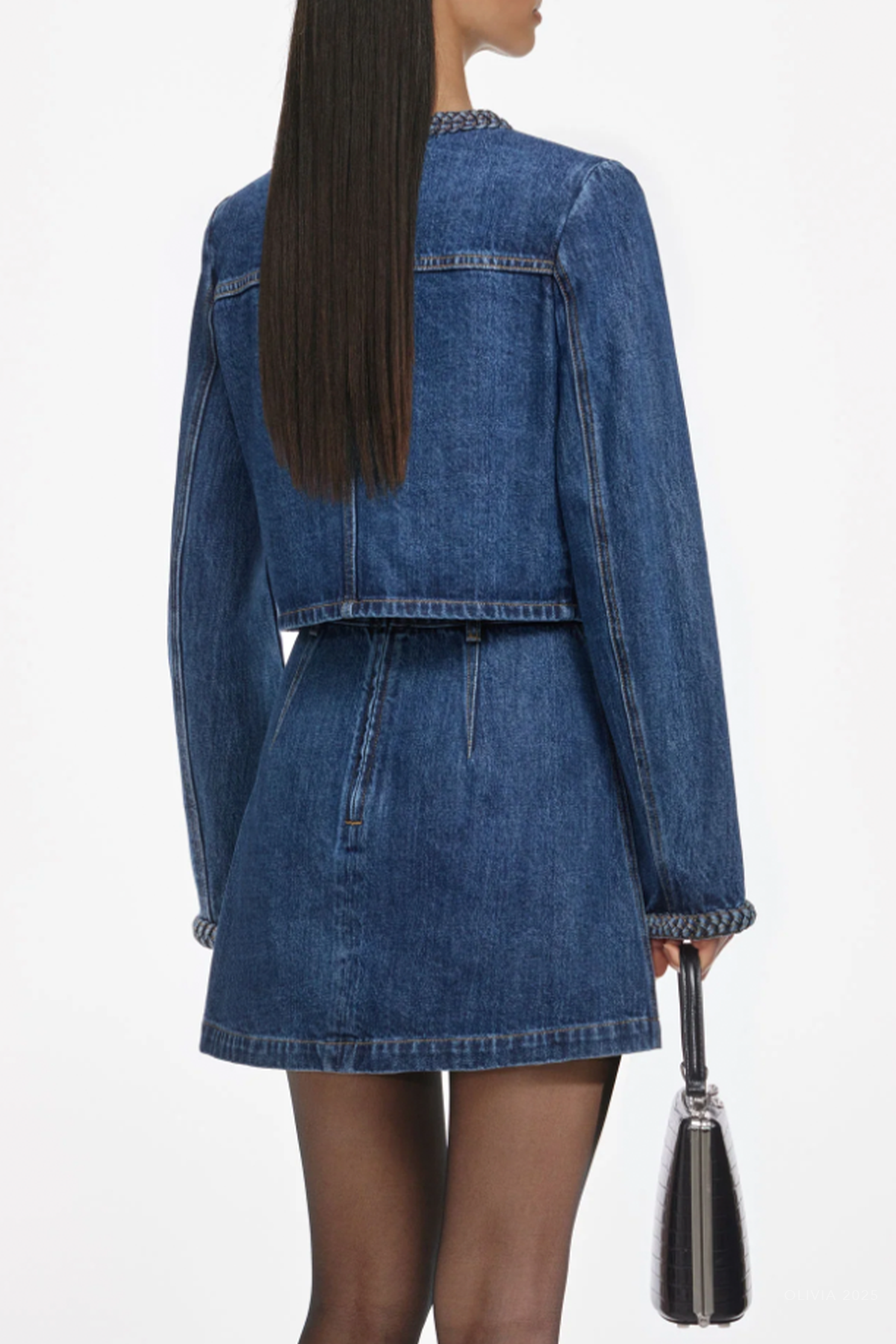 Denim Braided Mini Skirt