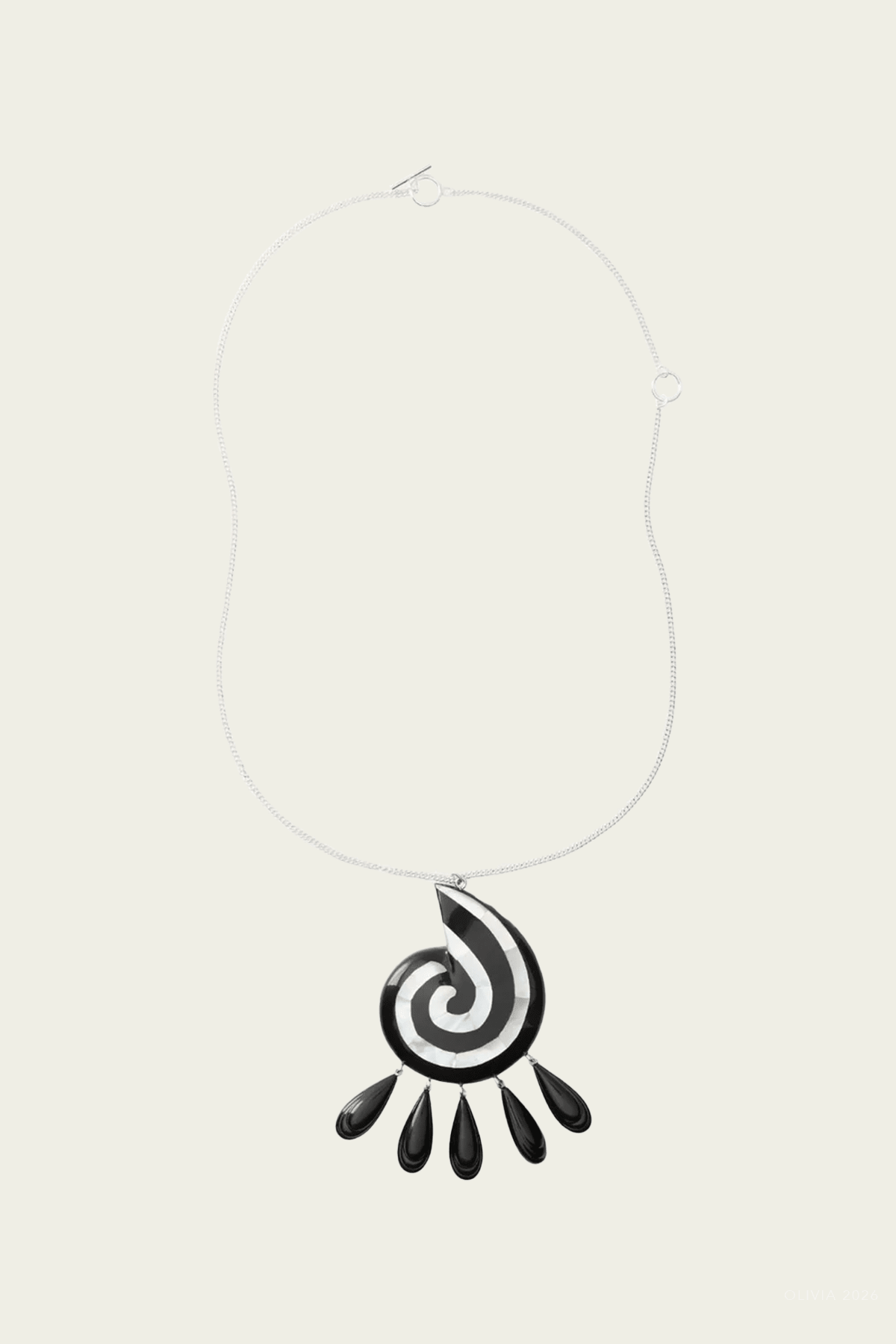 Spira Necklace in Black White - shop-olivia.com