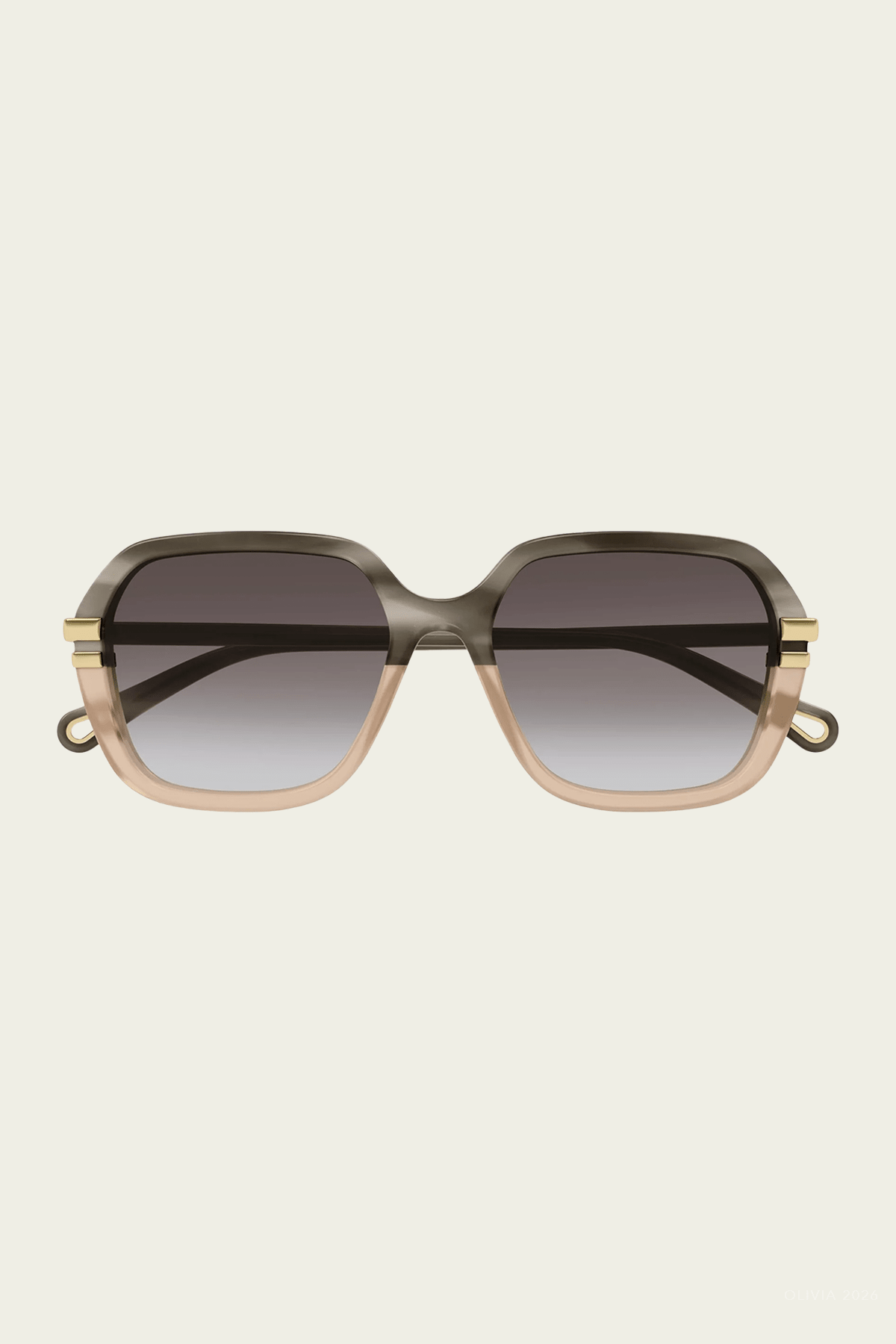 Square Gradient Two-Tone Sunglasses in Grey Brown - shop-olivia.com