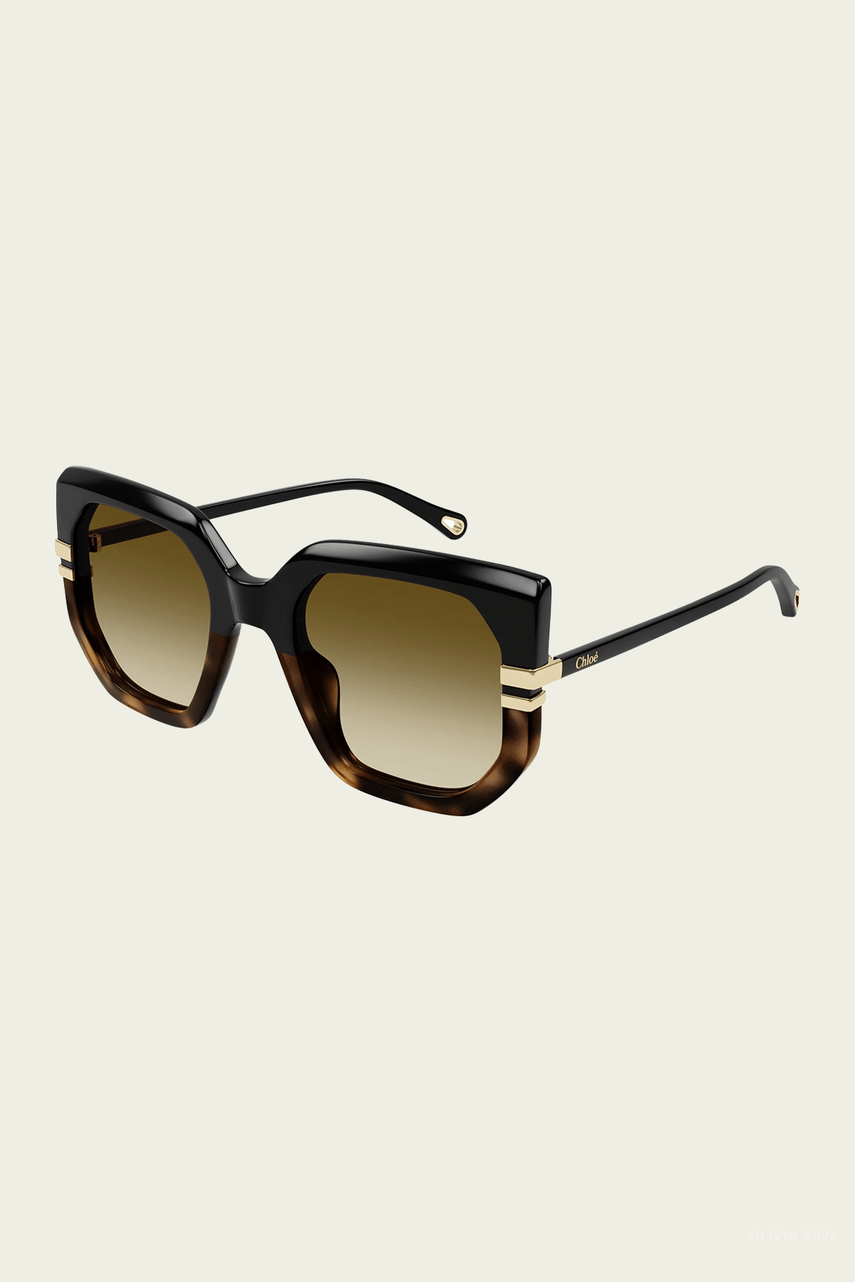 Square Two-Tone Sunglasses in Black Brown - shop-olivia.com