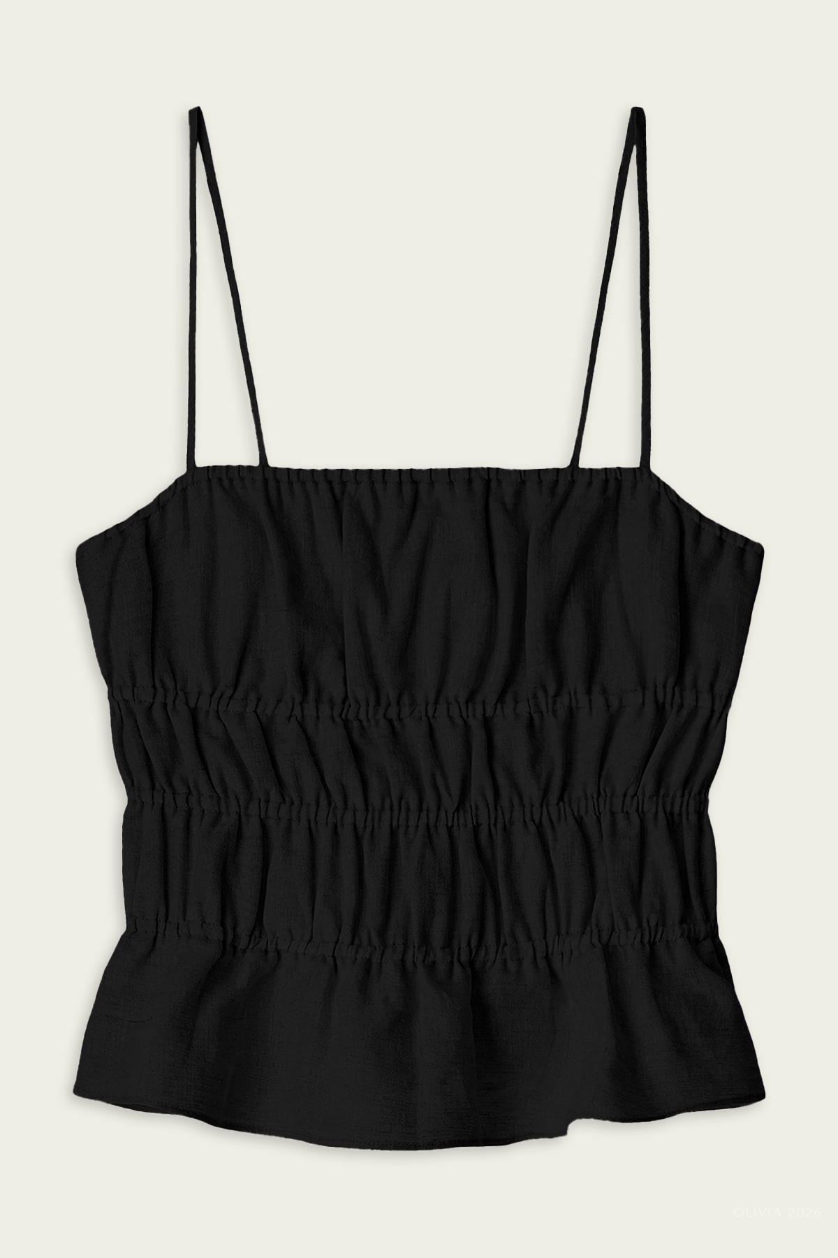 Ayla Linen Tank in Black
