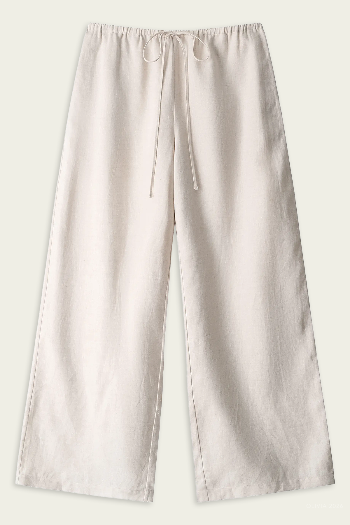 Mateo Linen Cropped Pant in Natural