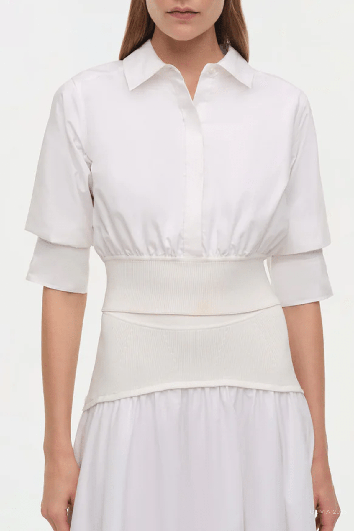 Stiles Knit Cotton Shirt in White - shop - olivia.com