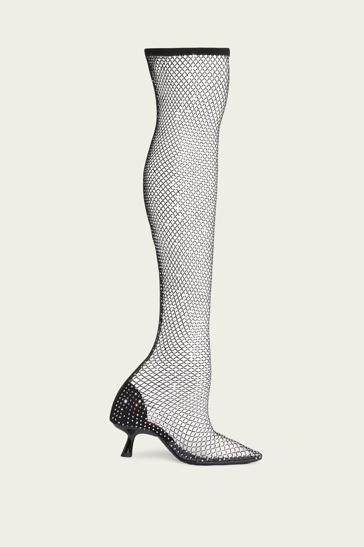 Stocking Mesh Boot in Black Clear - shop - olivia.com