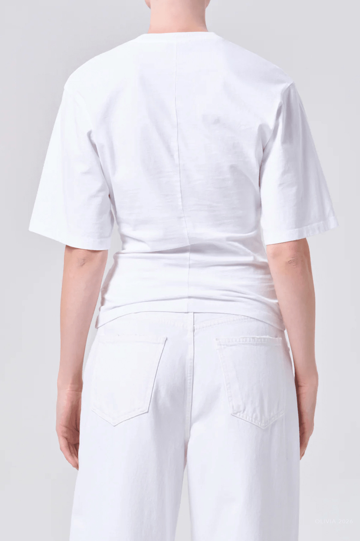 Storey Tee in White - shop - olivia.com