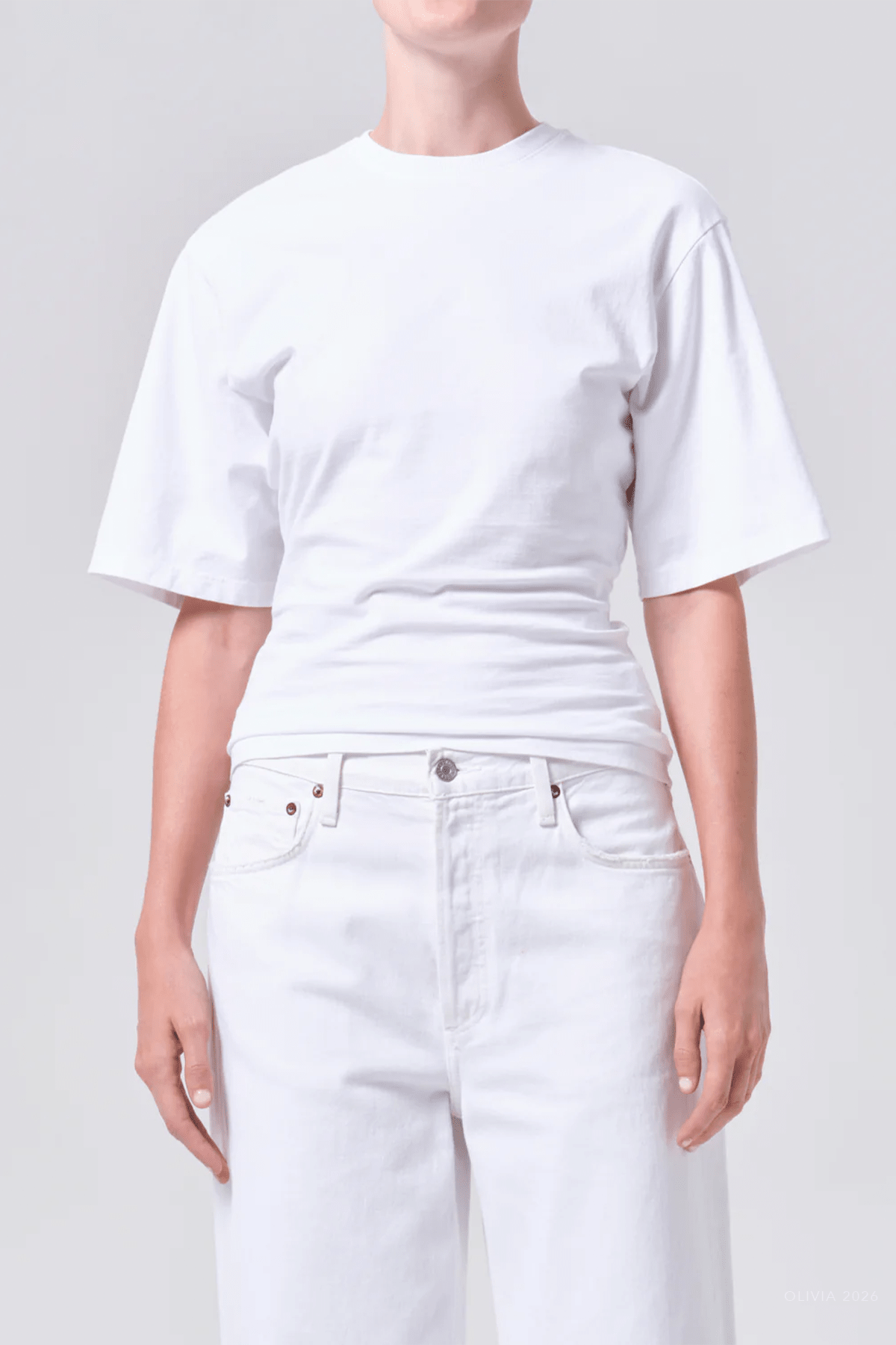 Storey Tee in White - shop - olivia.com