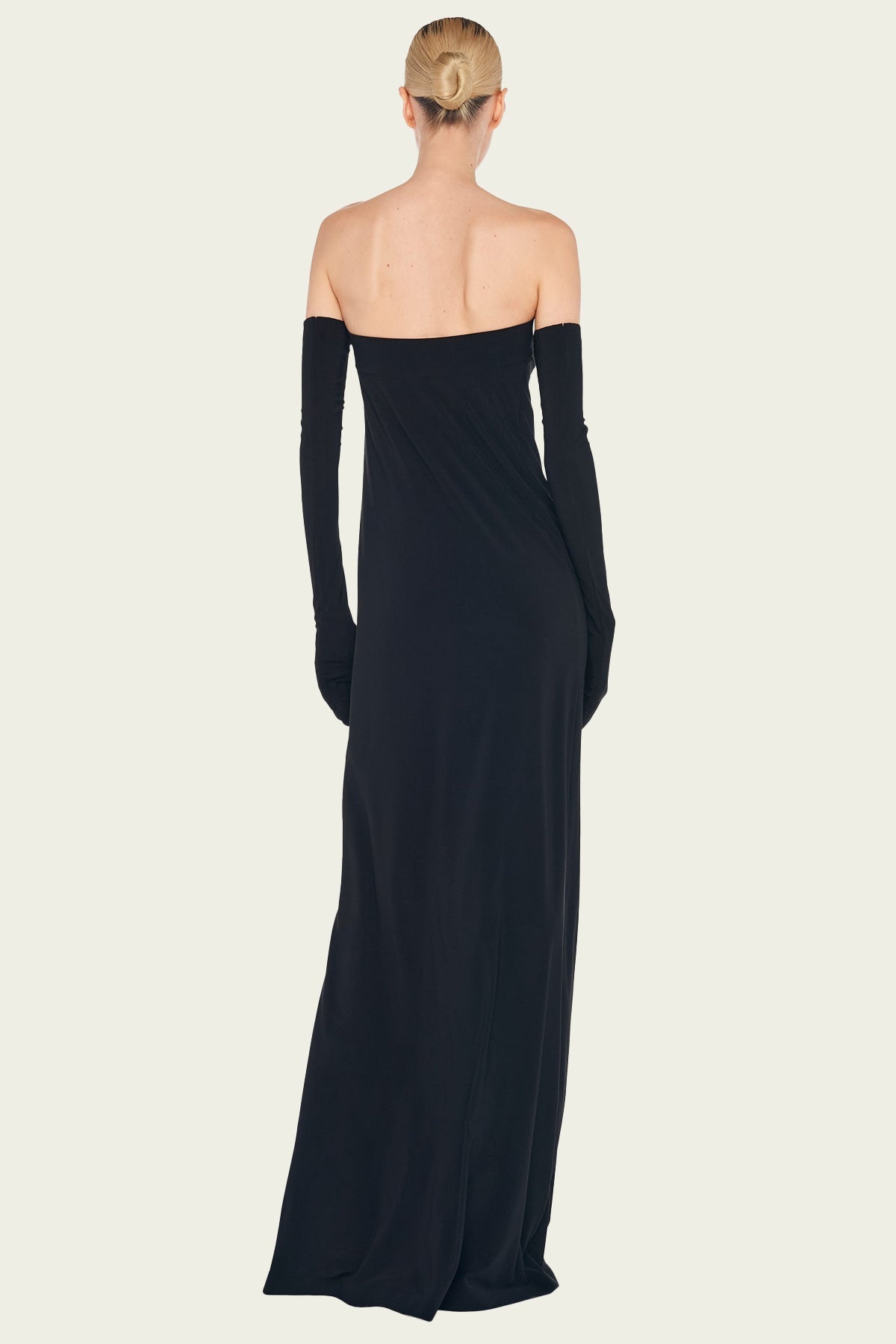 Strapless Tailored Side Silt Gown in Black - shop - olivia.com