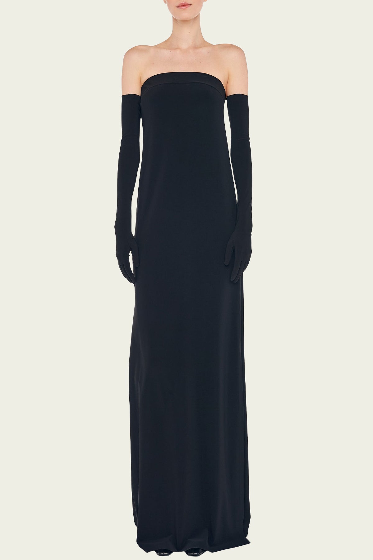 Strapless Tailored Side Silt Gown in Black - shop - olivia.com