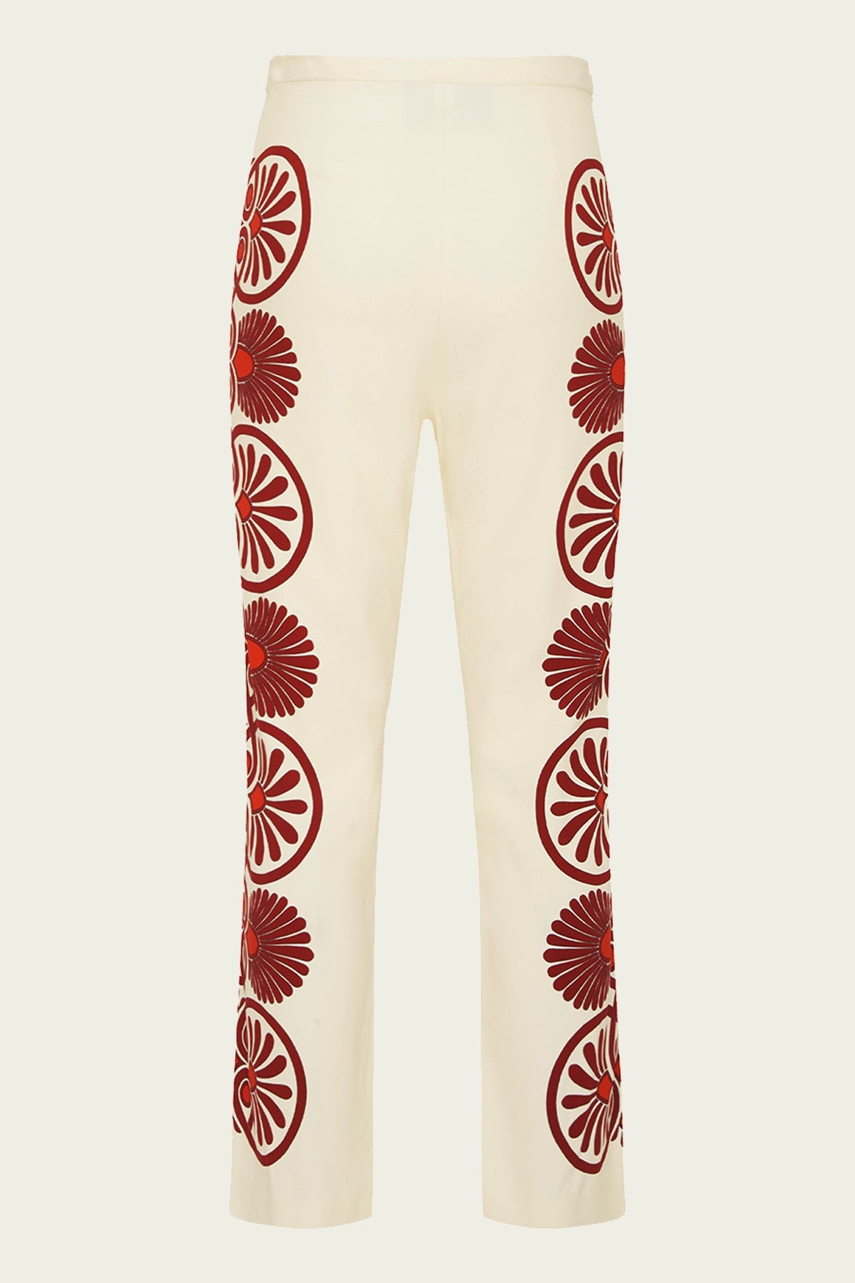 Stretch Pants in Medallion Placée Cream - shop - olivia.com