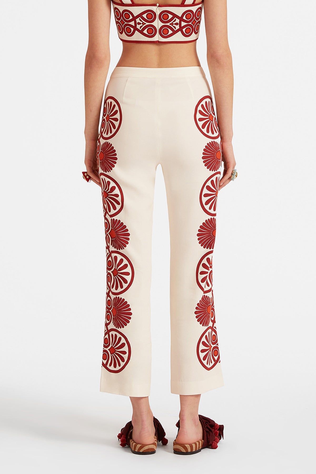 Stretch Pants in Medallion Placée Cream - shop - olivia.com