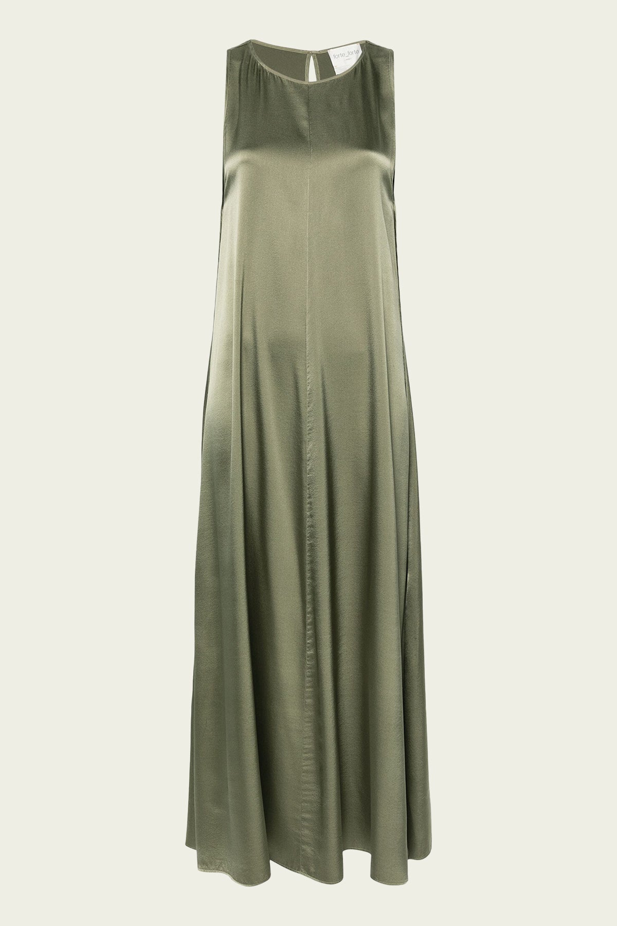 Stretch Satin Silk Sleeveless Dress in Olive - shop - olivia.com