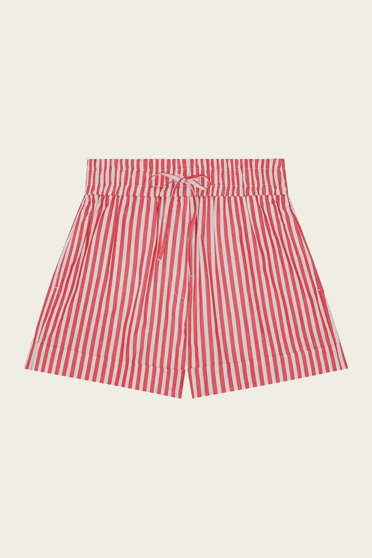 Stripe Cotton Shorts in Barbado Cherry - shop - olivia.com