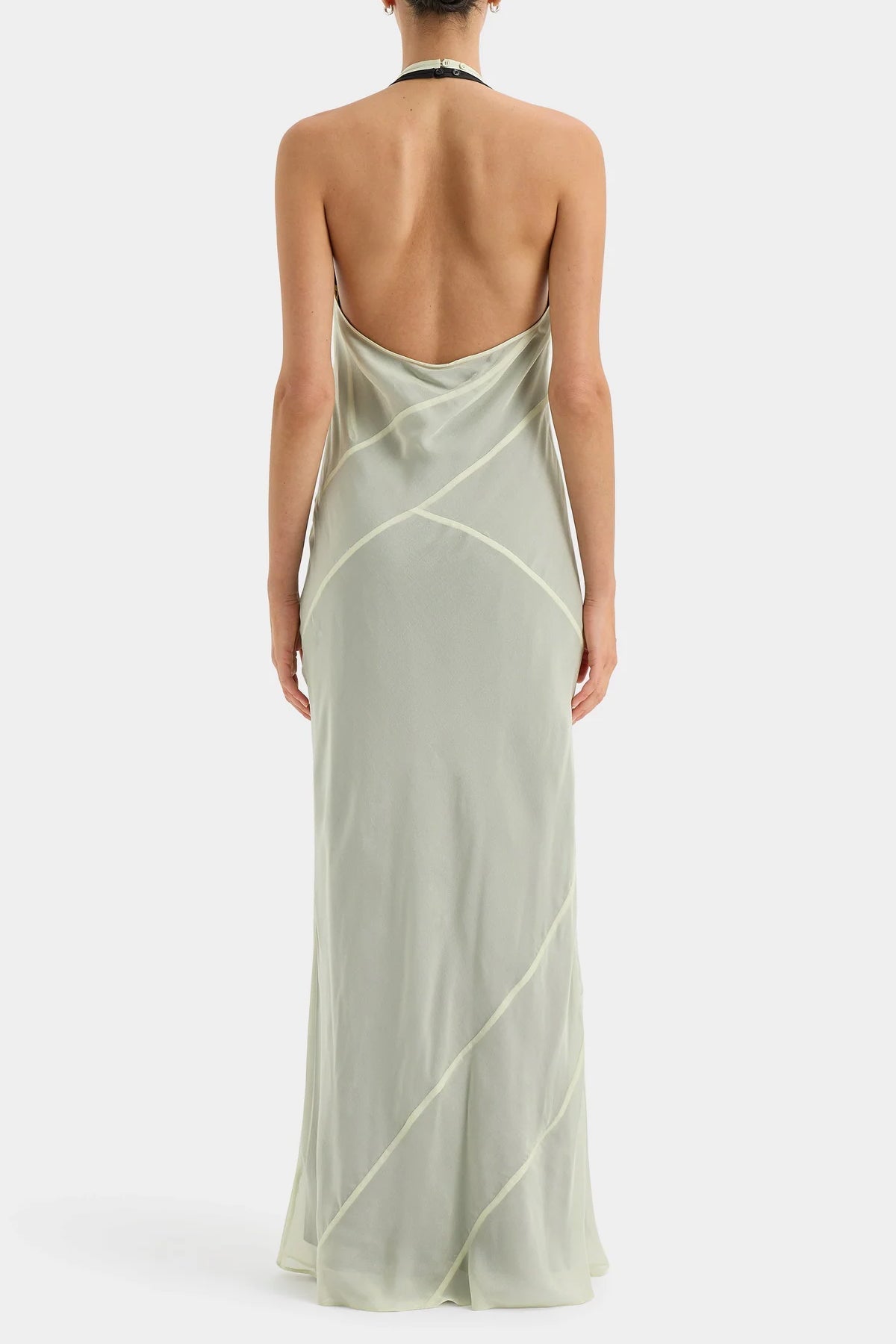 Strobe Halter Dress in Light Sage - shop - olivia.com