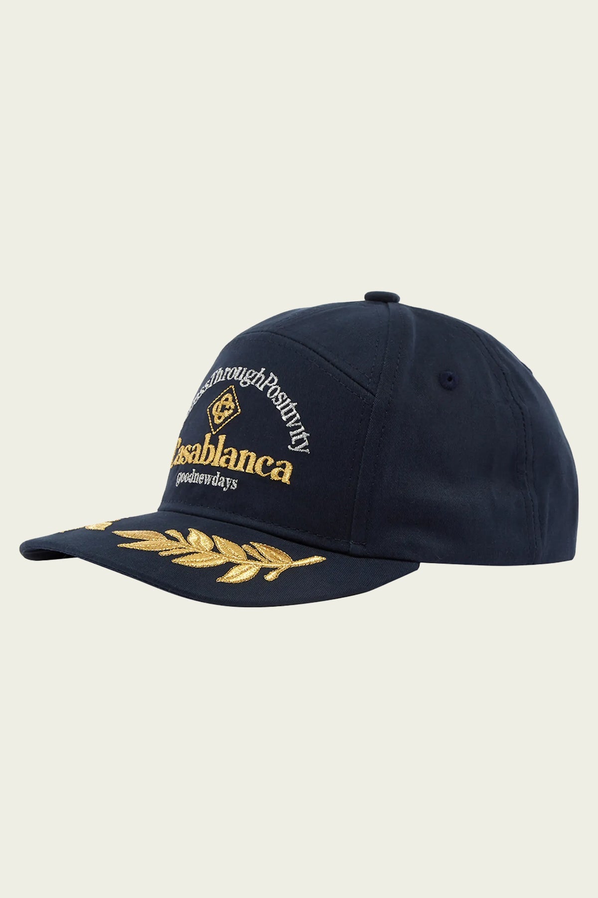 Success Through Positivity Embroidered Cap in Navy - shop-olivia.com
