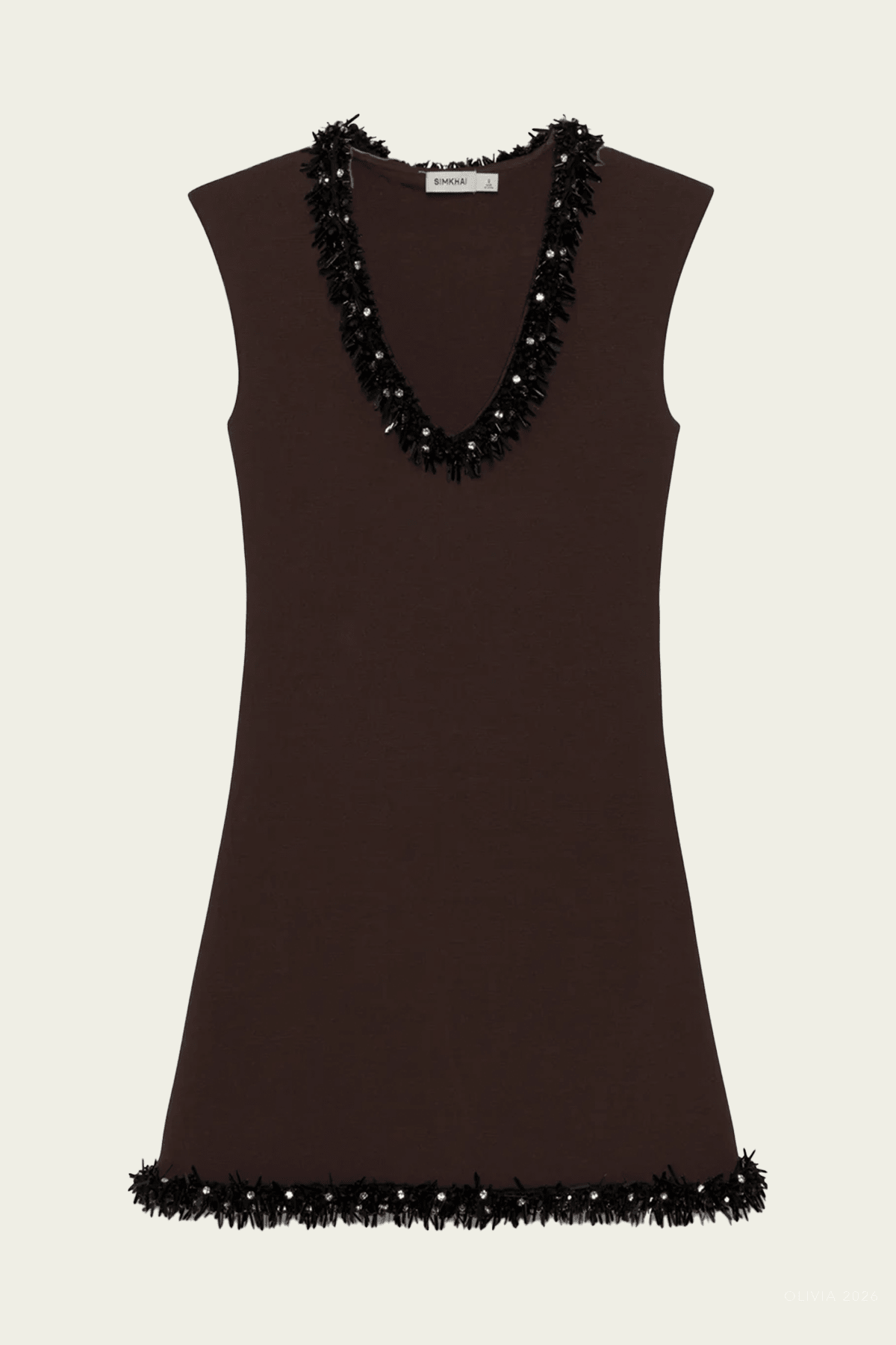 Suki Compact Knit Mini Dress in Chocolate Black - shop-olivia.com