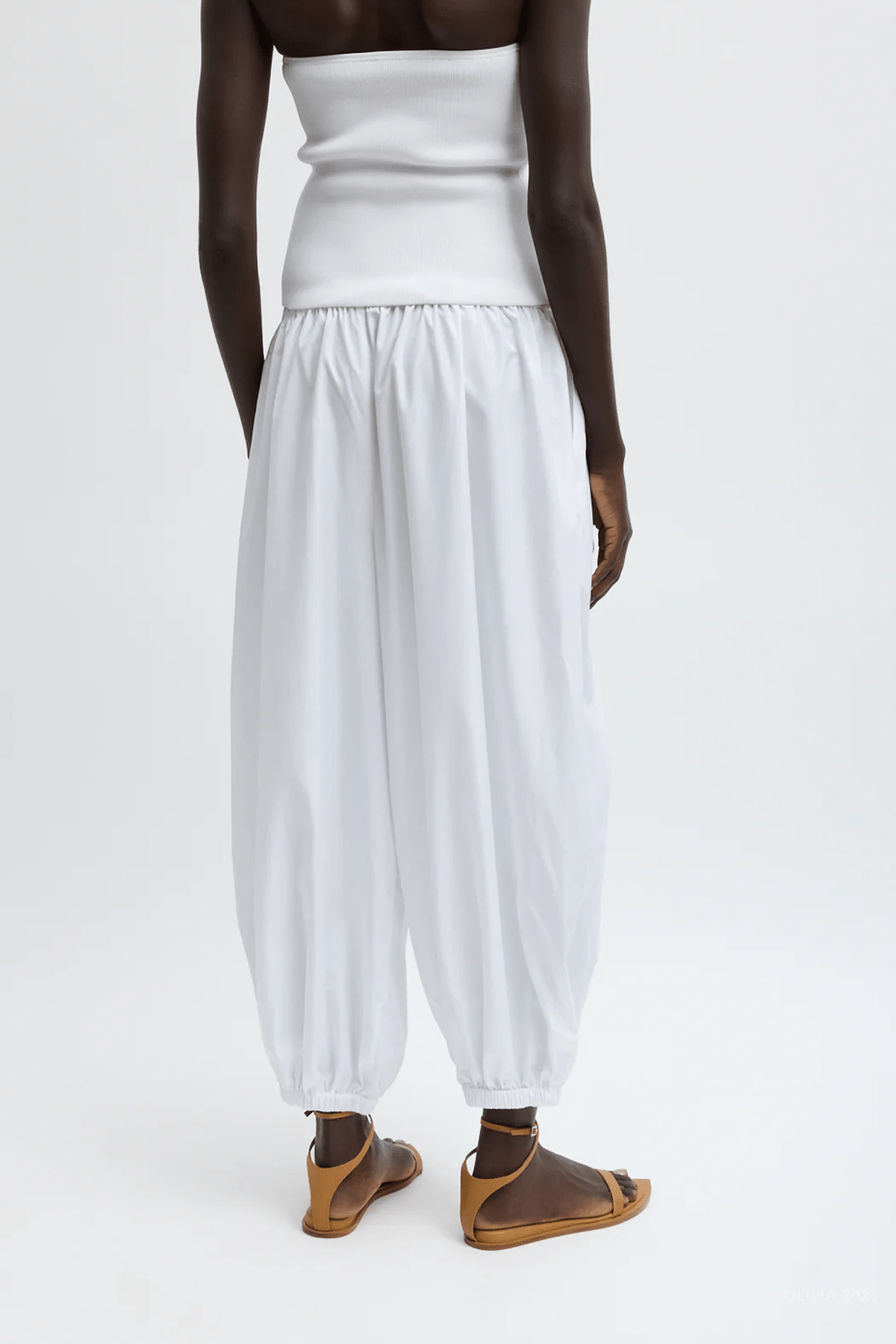 Summer Nylon Zeppelin Pant in White - shop - olivia.com