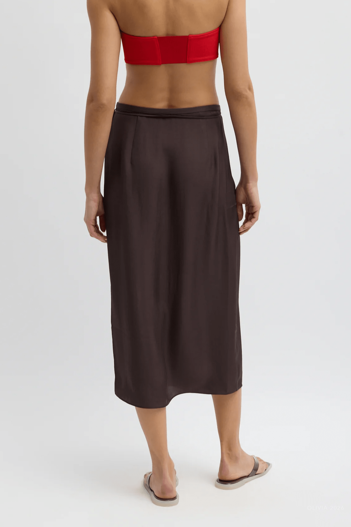 Summer Slip Wrap Skirt in Chocolate Brown - shop - olivia.com