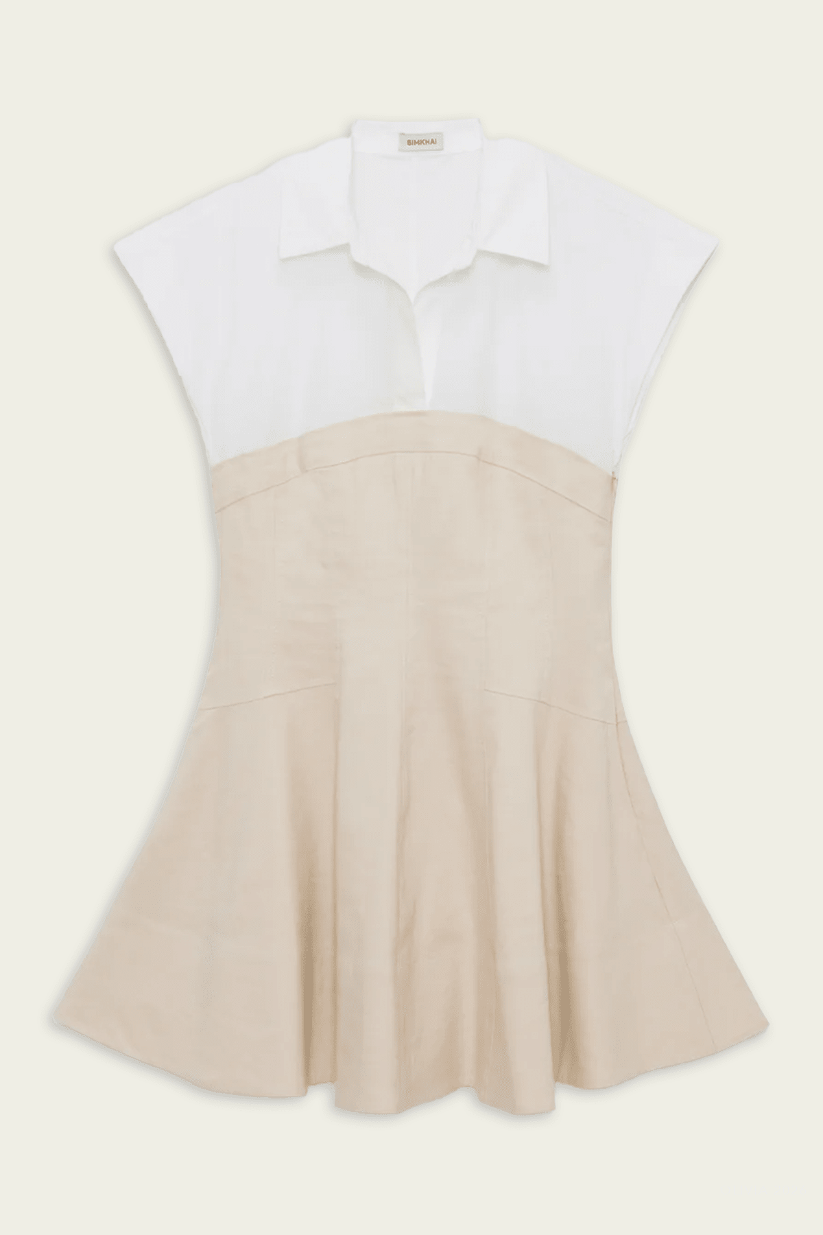 Sundae Linen Mini Dress in Sand Multi - shop - olivia.com