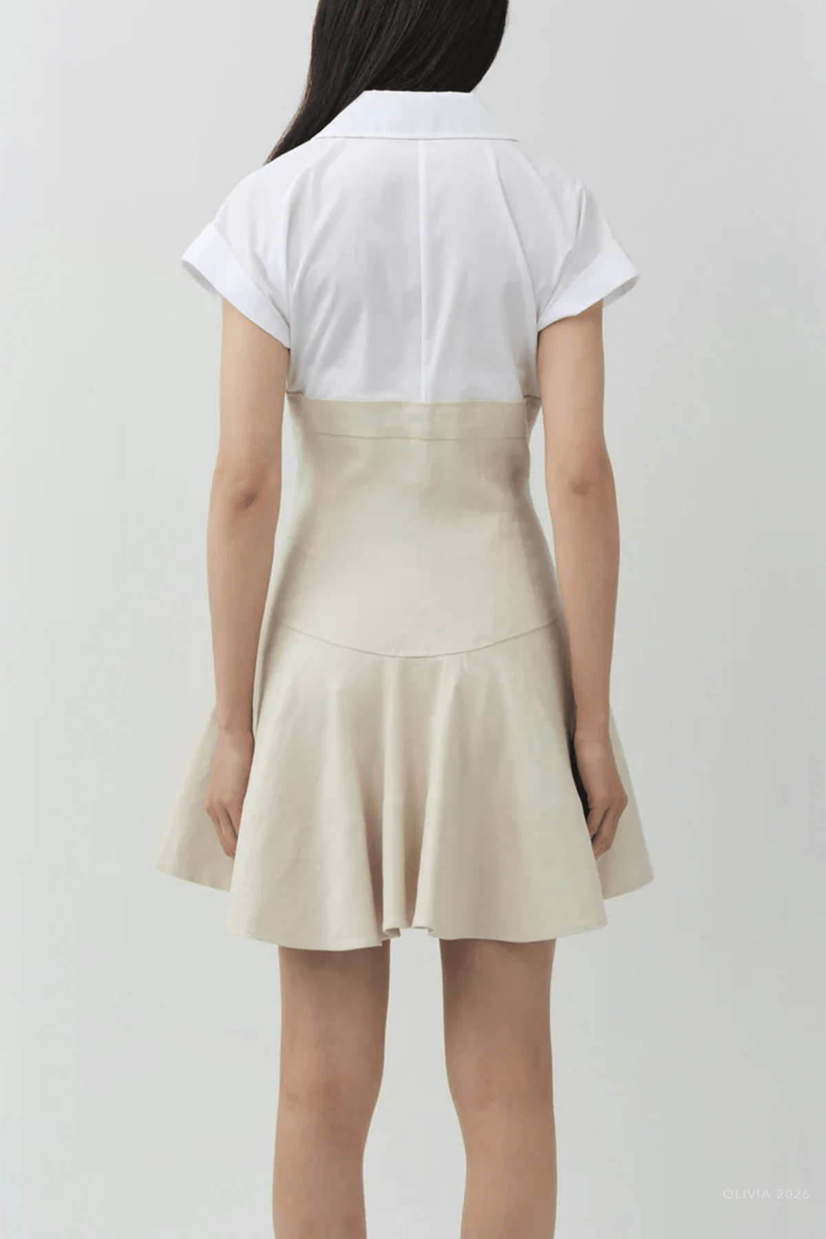 Sundae Linen Mini Dress in Sand Multi - shop - olivia.com