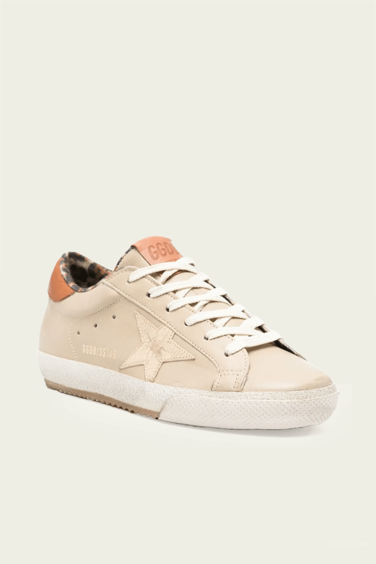 Super - Star Beige Platinum Leather Sneaker - shop - olivia.com