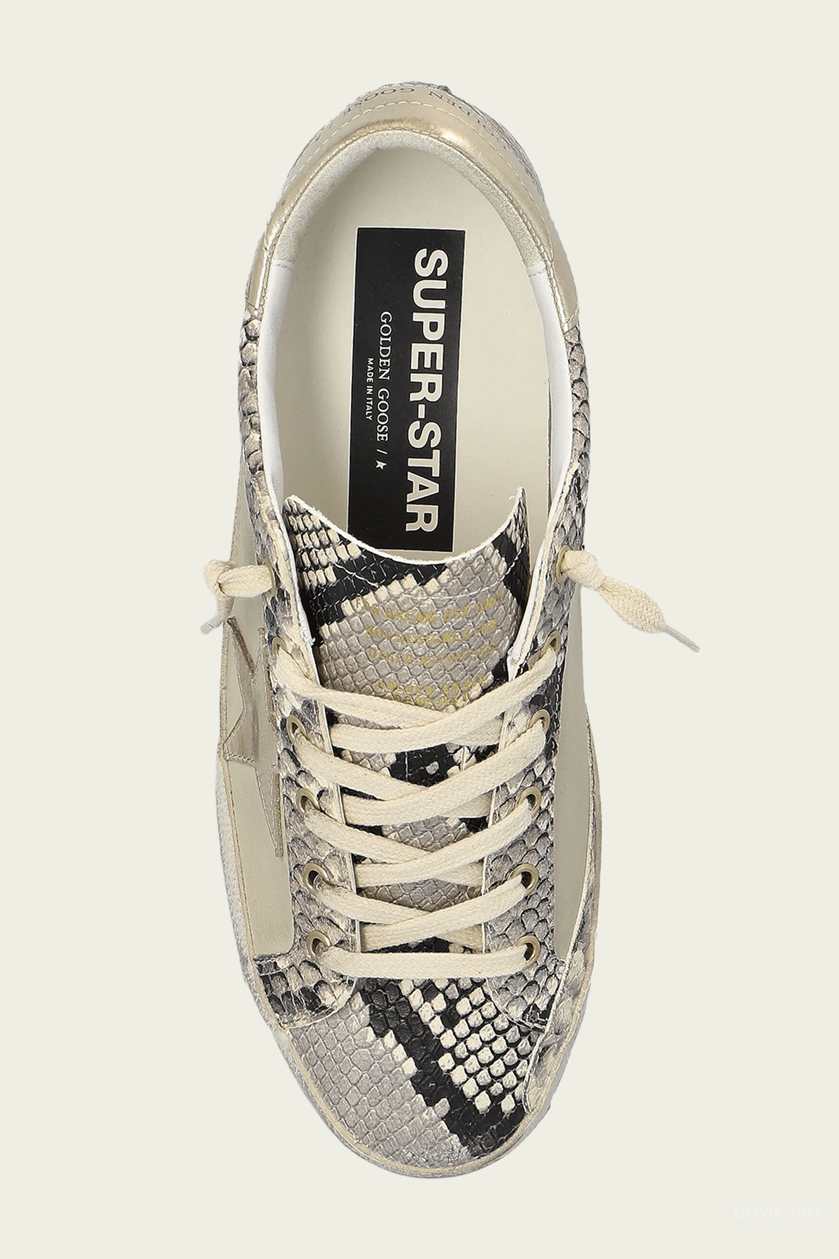 Super - Star Grey Python Leather Sneaker - shop - olivia.com