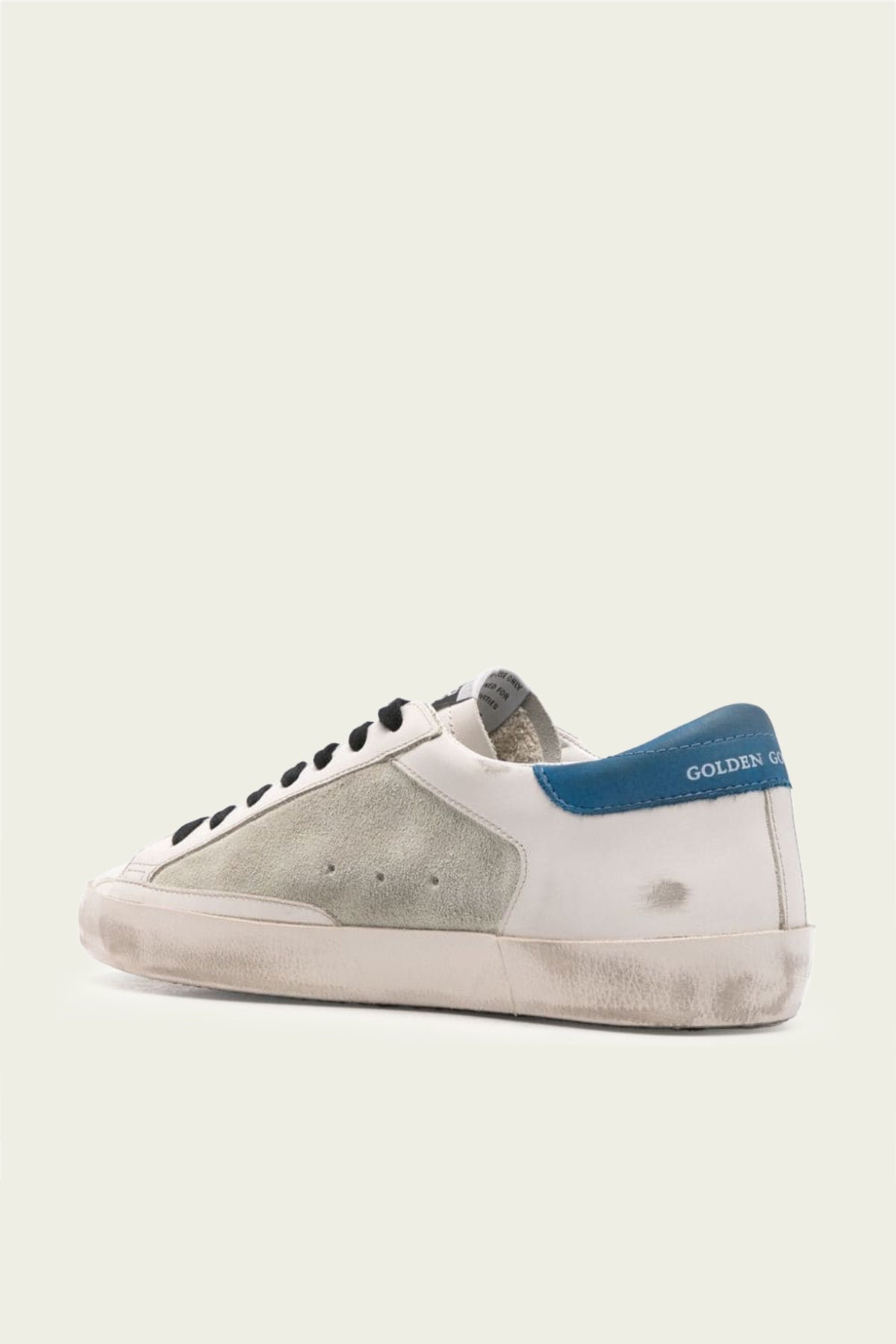 Super - Star White and Blue Toe Leather Men Sneaker - shop - olivia.com