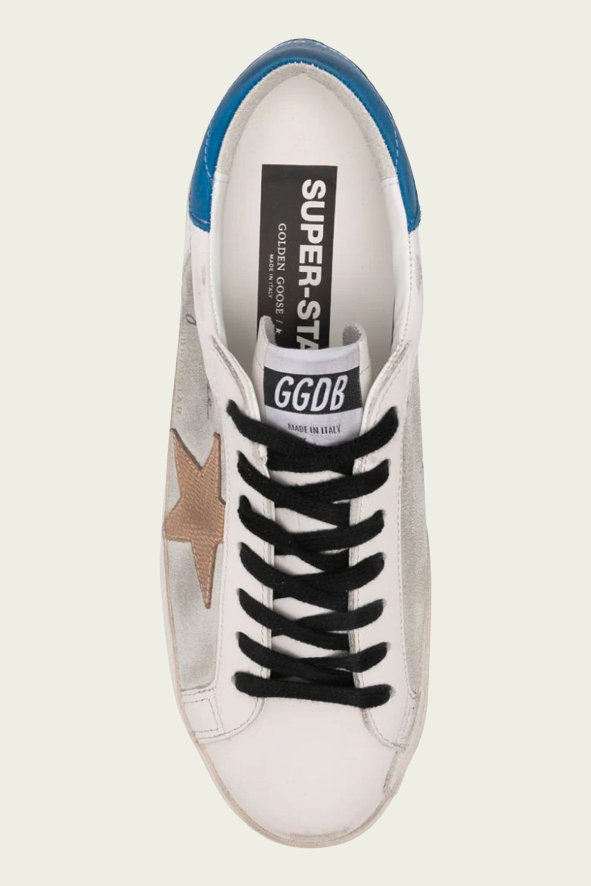 Super - Star White and Blue Toe Leather Men Sneaker - shop - olivia.com