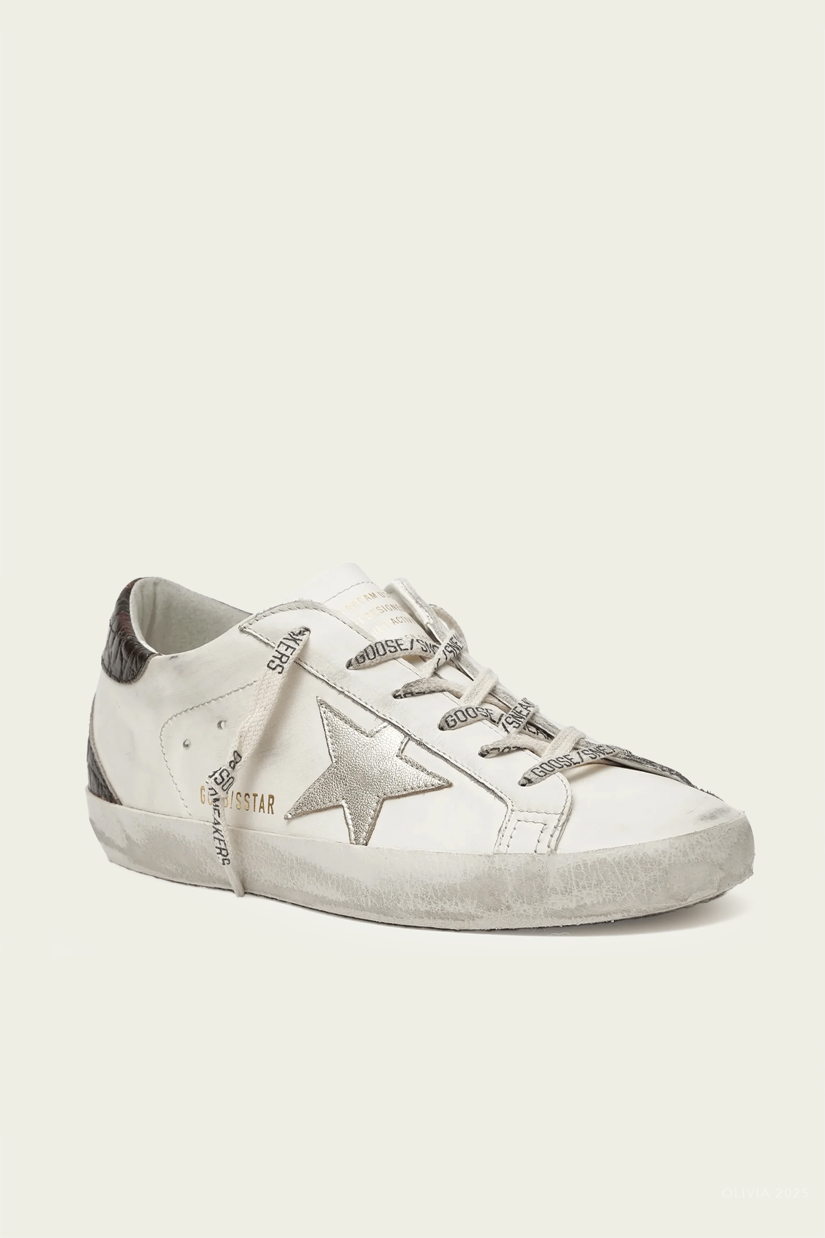 Super - Star White Burgundy Leather Sneaker - shop - olivia.com