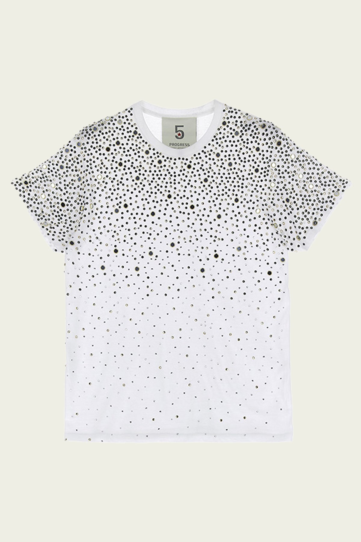 Swarovski Embellished T-Shirt in White - shop - olivia.com