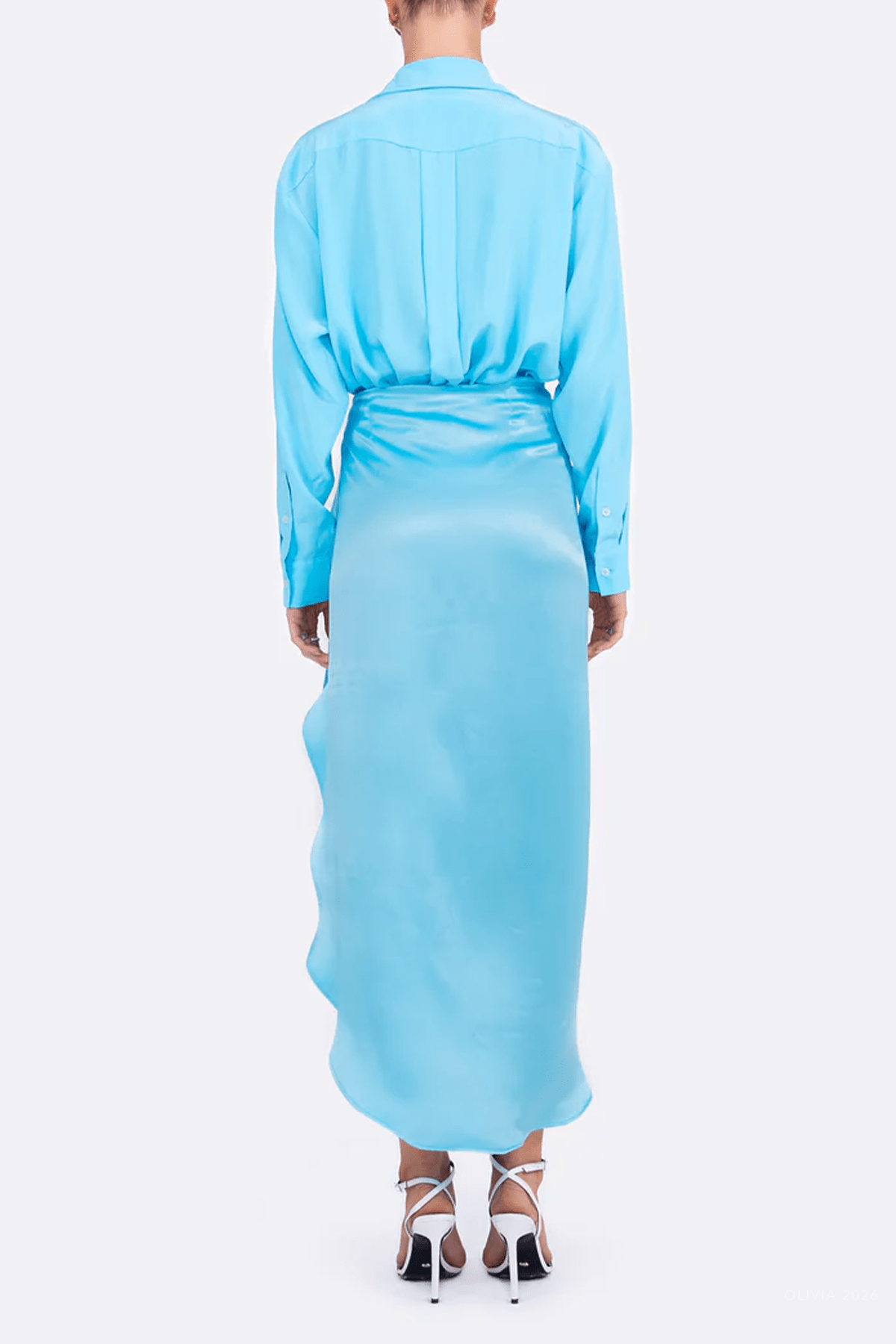 Sydney Skirt in Aqua - shop-olivia.com