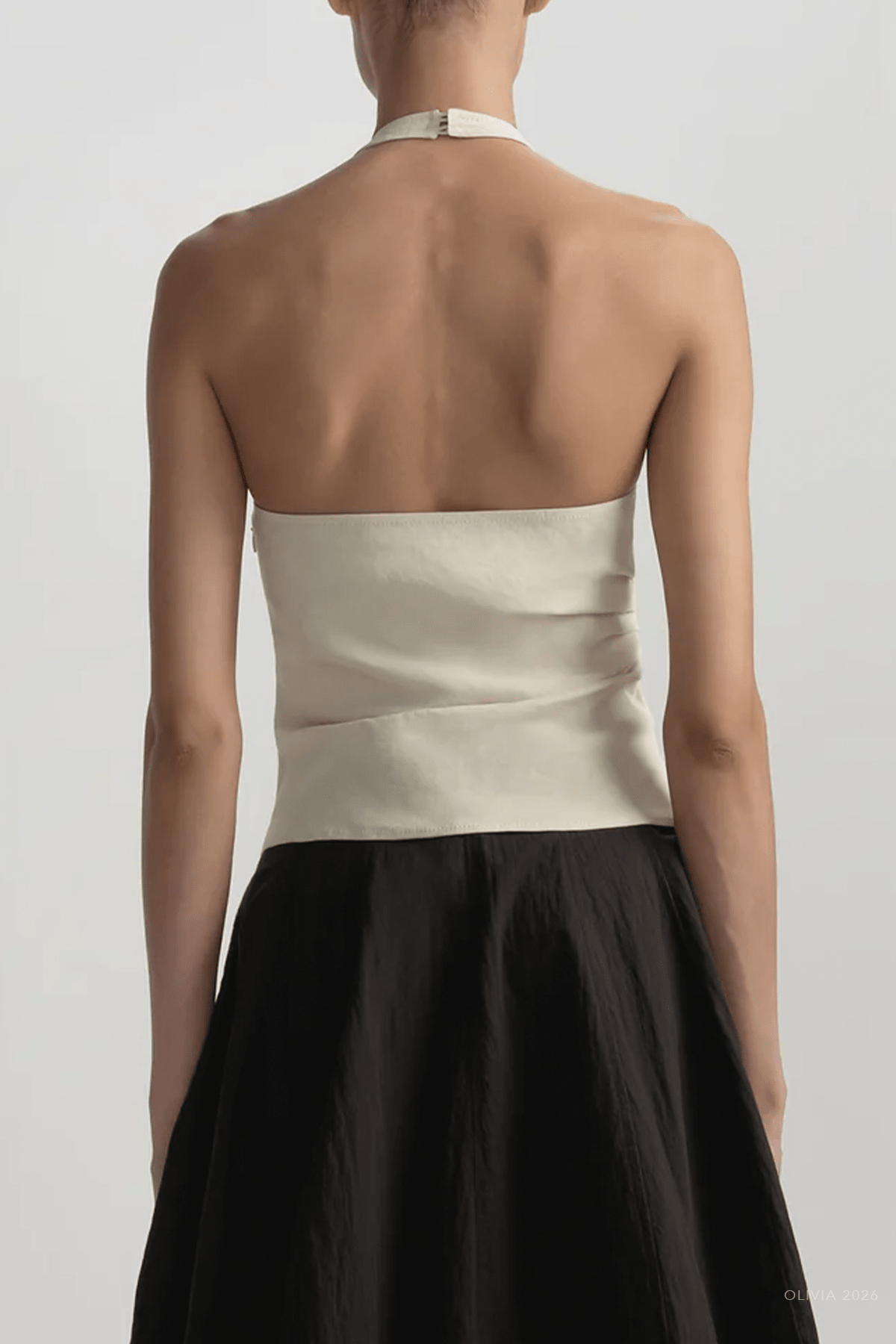 Sylvie Linen Halter Top in Buttercream - shop - olivia.com