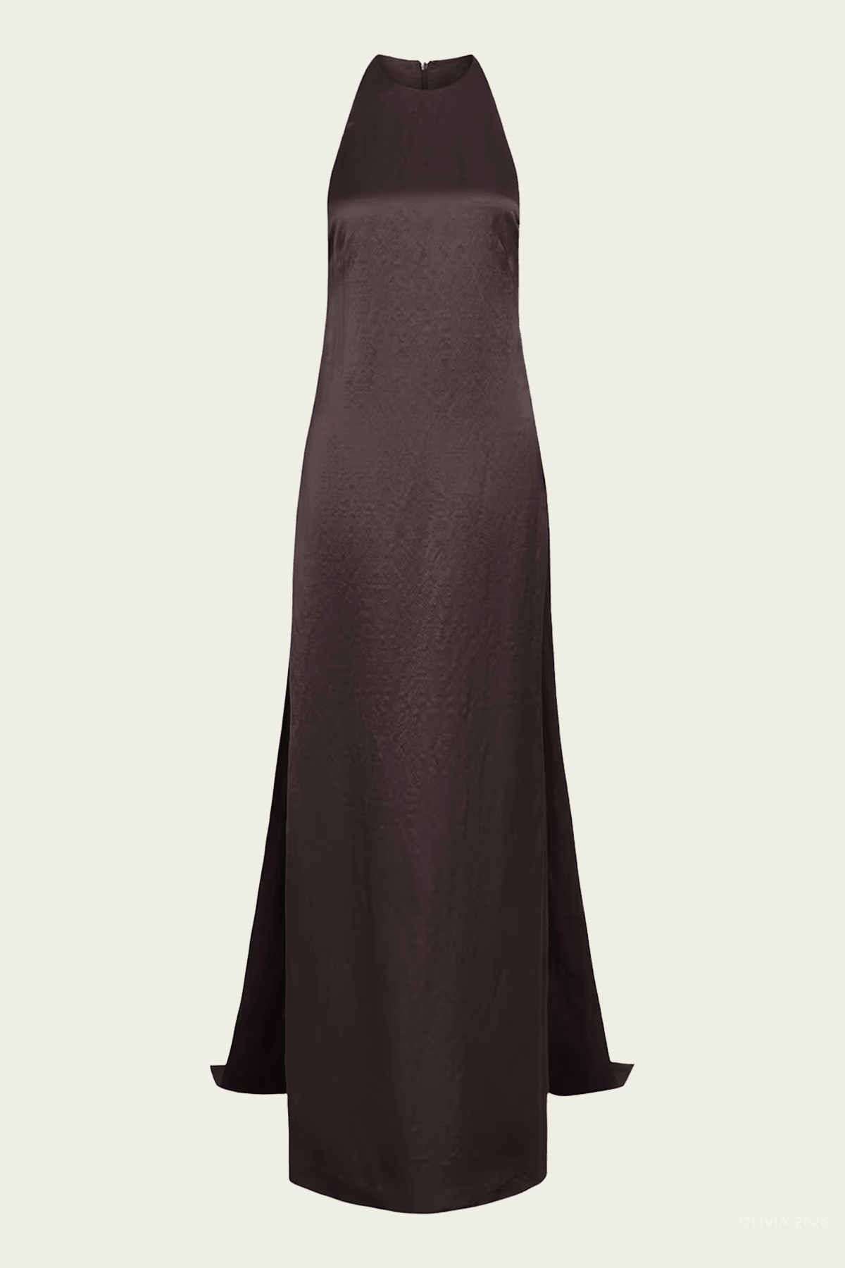 T-Back Train Gown in Turkish Coffee - shop-olivia.com